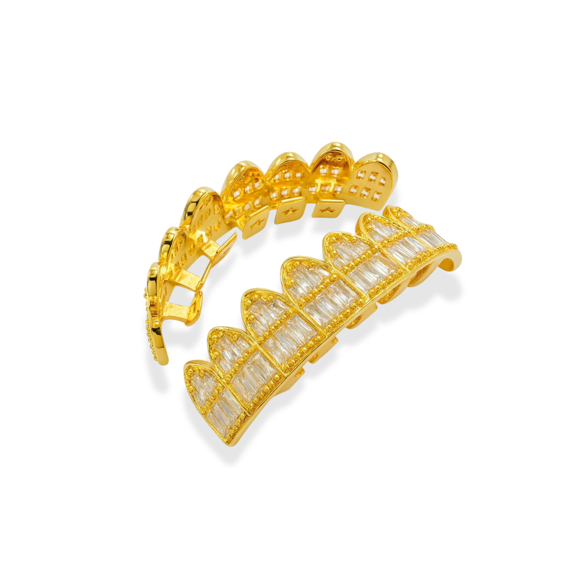 Baguette Gold Diamond Grillz
