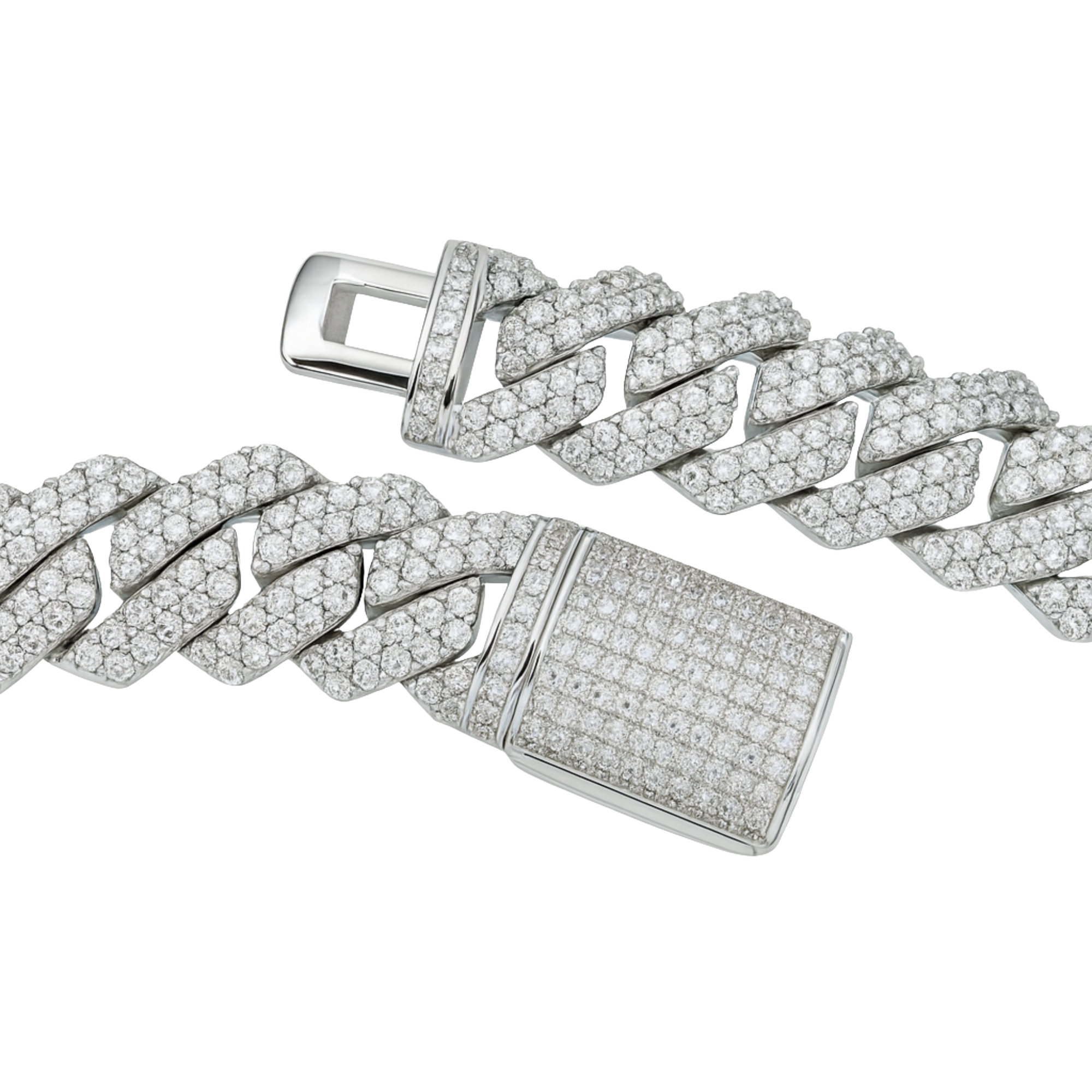 Moissanite Diamond Prongs Chain (14mm) 34cts