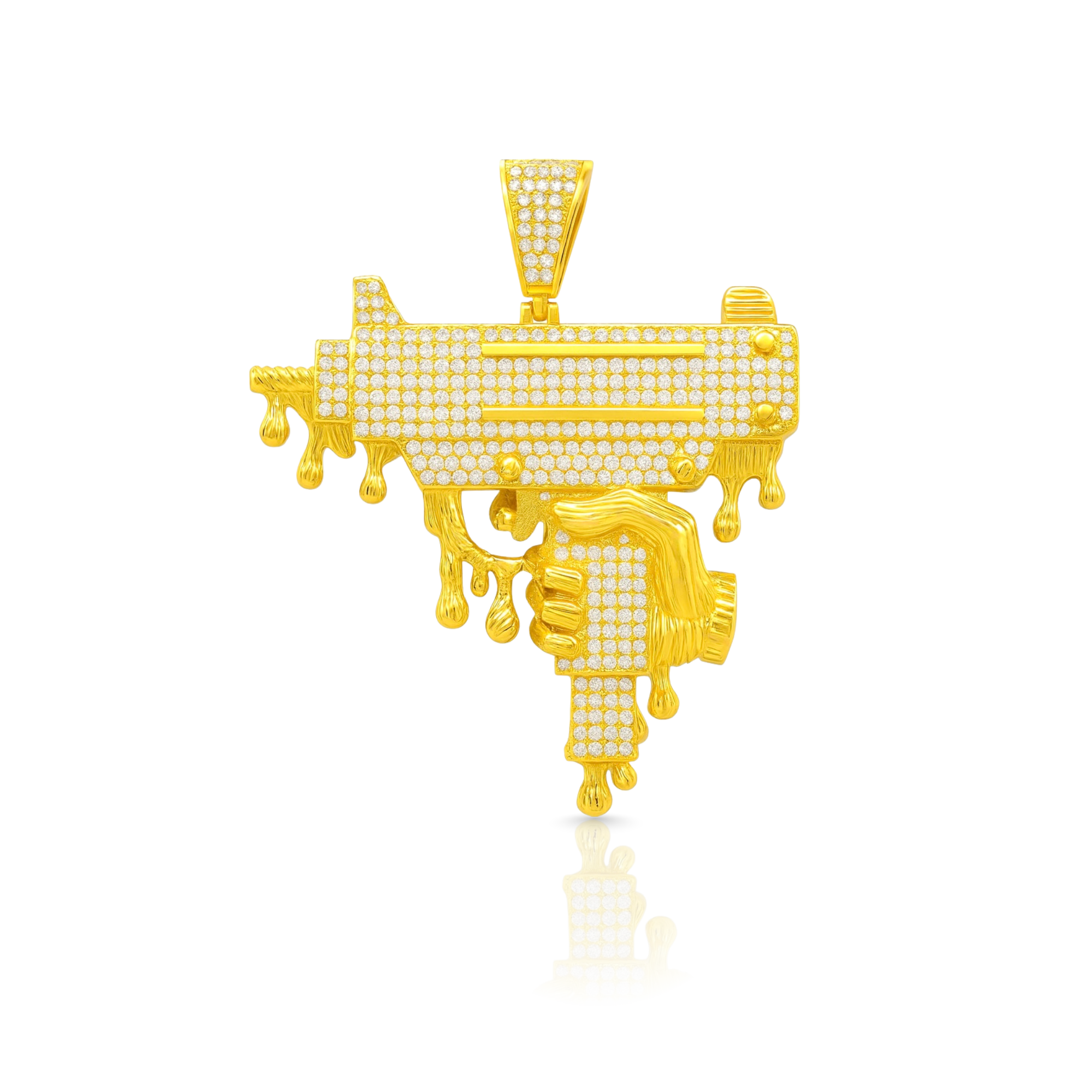 MAC-11 Diamond Gold Pendant