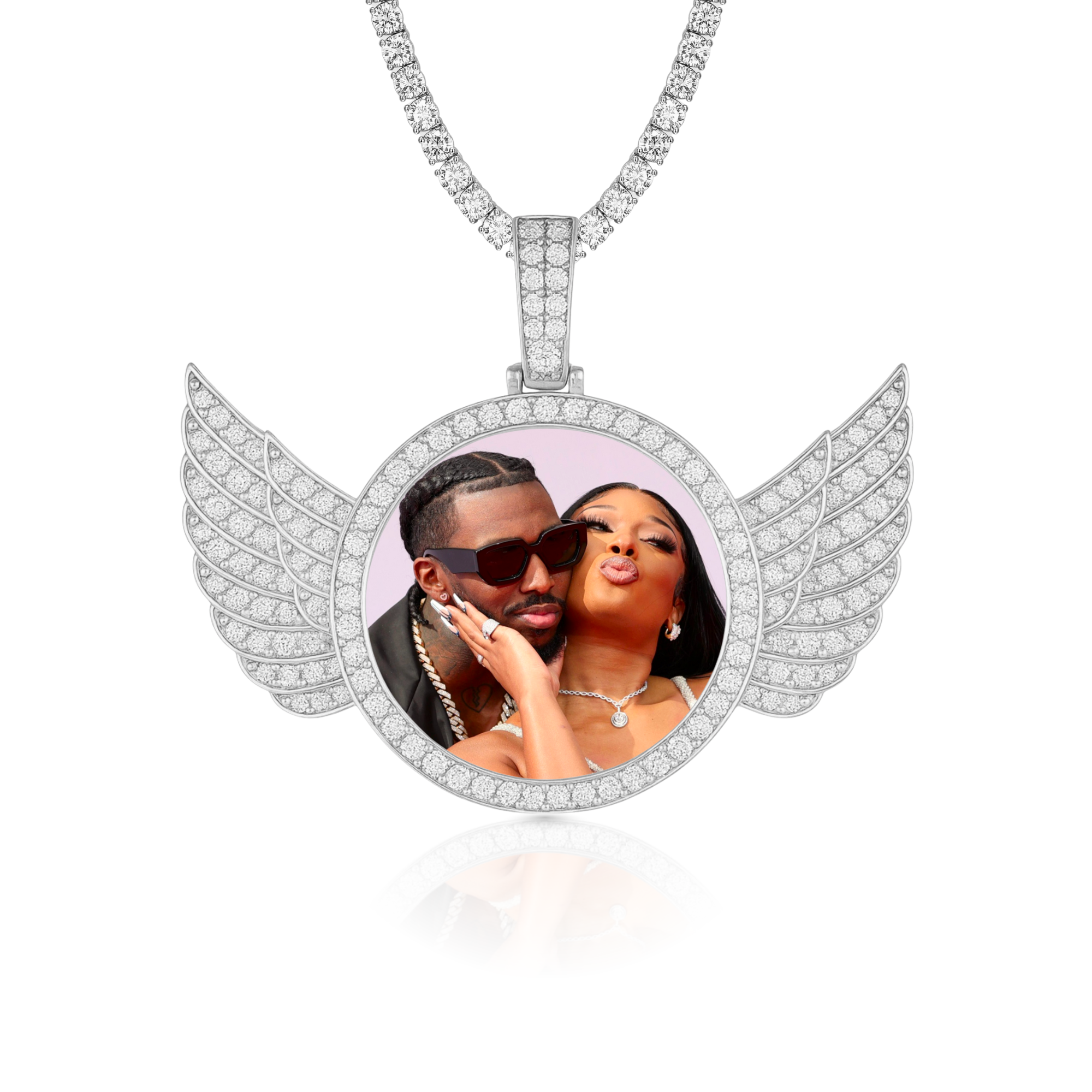 Round Wing Custom Photo Pendant