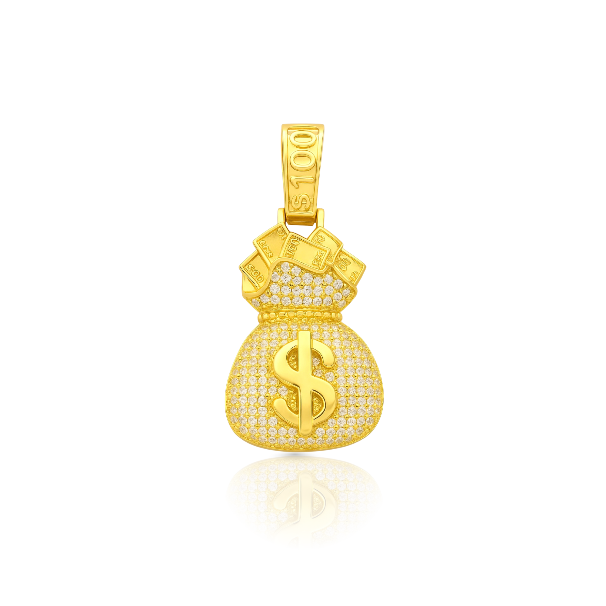Hundo Bag Diamond Bag Gold Pendant