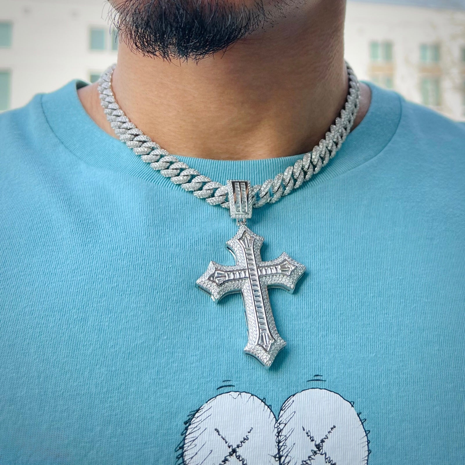 Large Cross Diamond Pendant