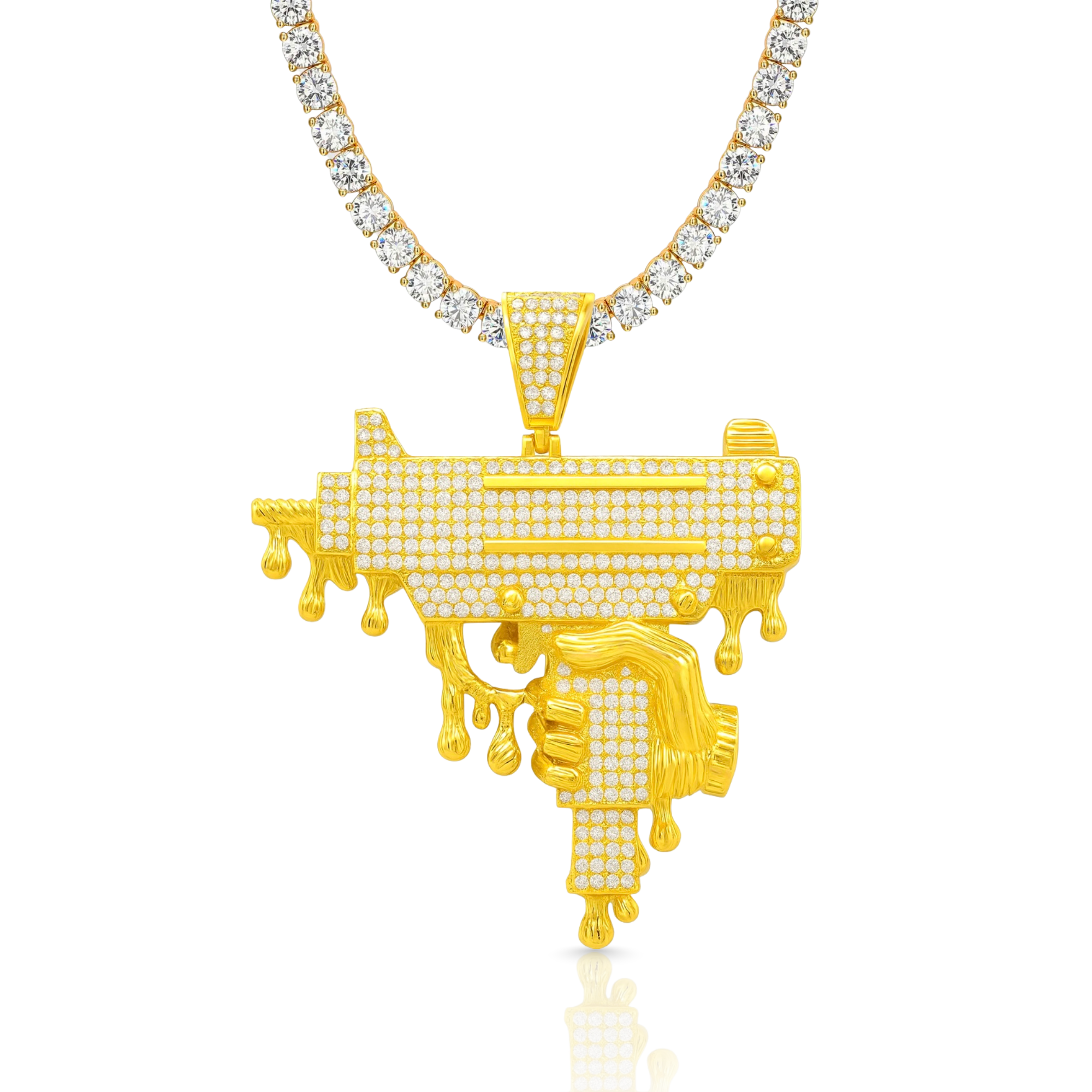 MAC-11 Diamond Gold Pendant