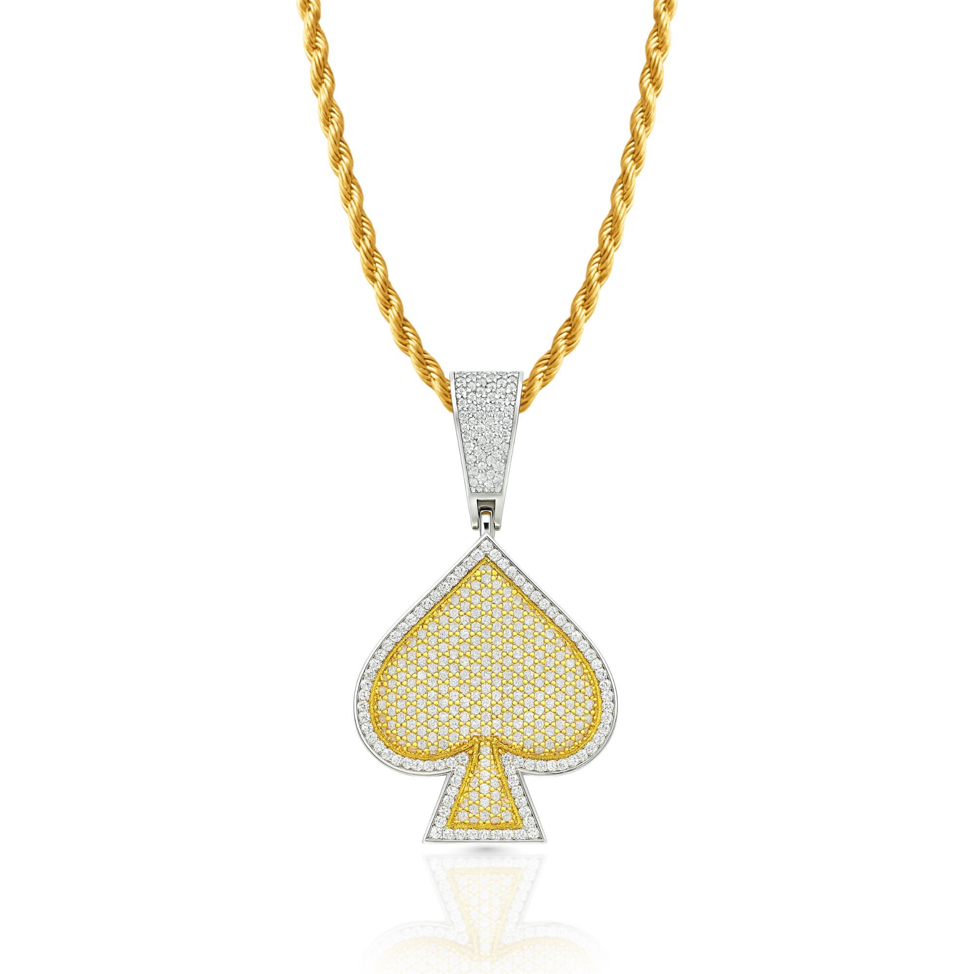 Ace of Spade Diamond Gold Pendant
