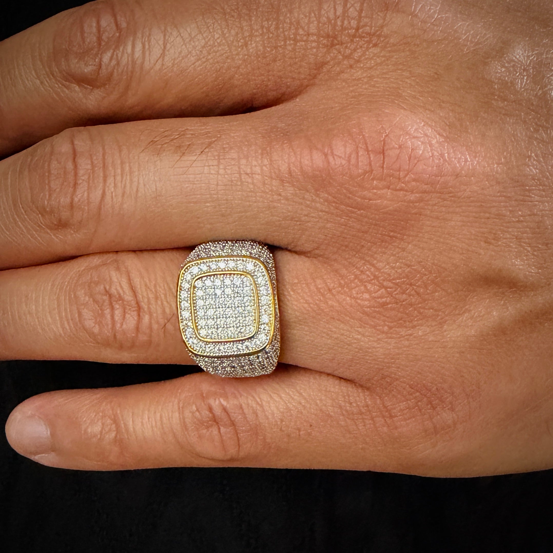 Cuban Diamond Ring Two Tone