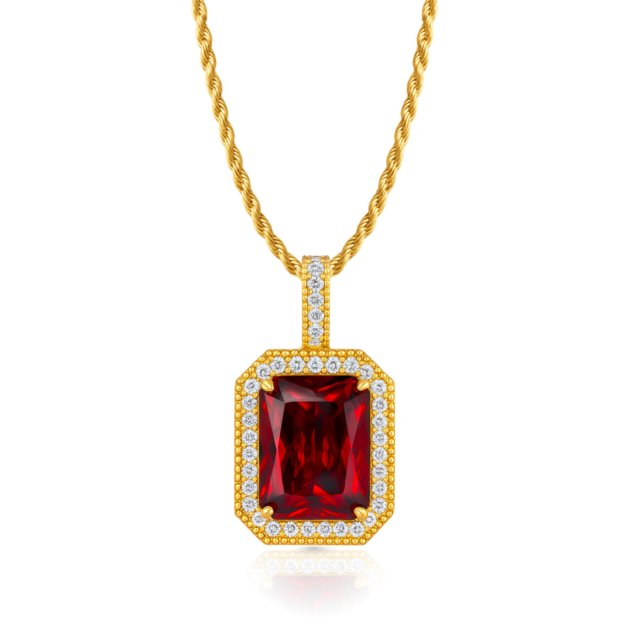 Ruby Diamond Gold Pendant