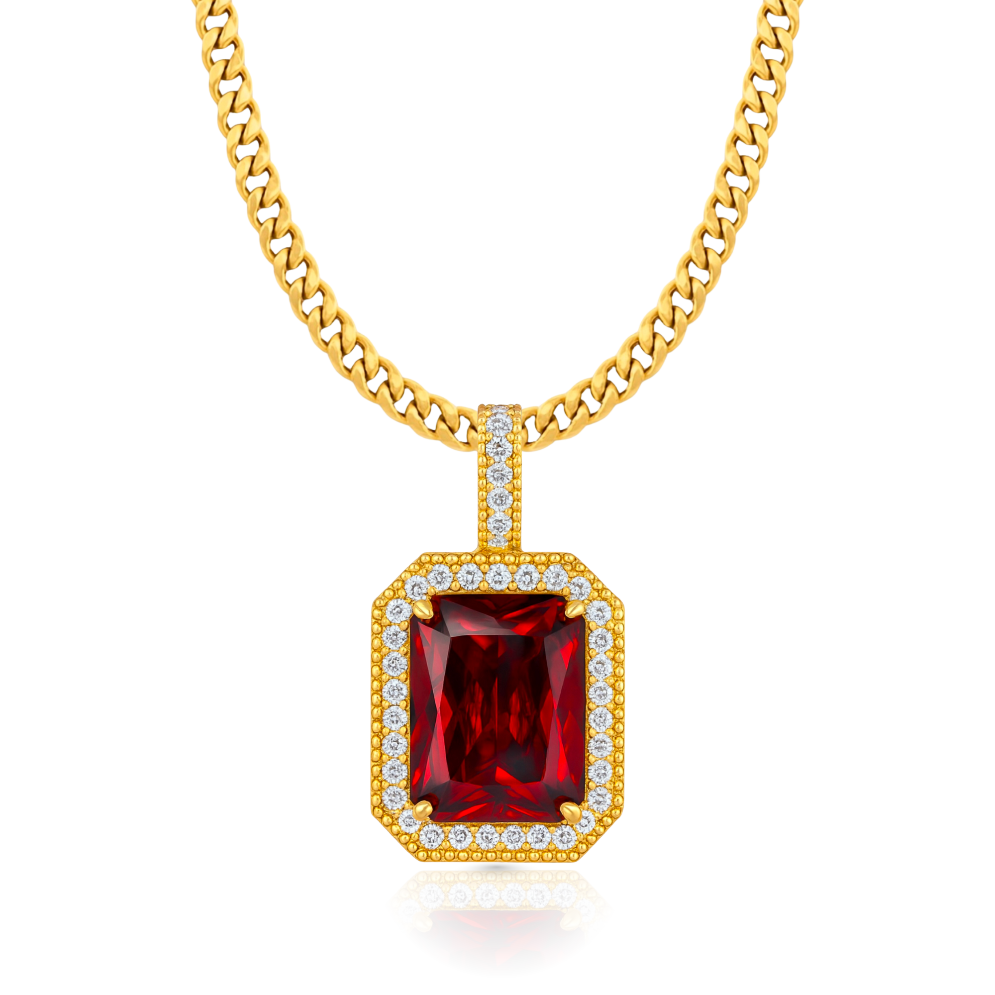 Ruby Diamond Gold Pendant