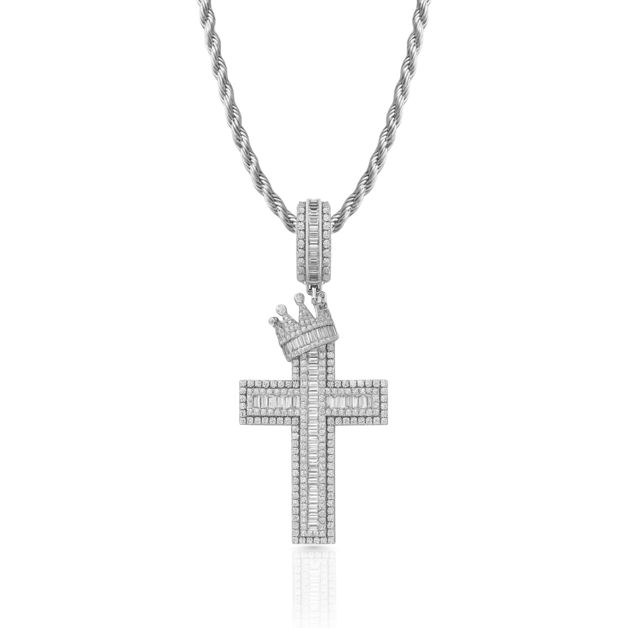 Crown Cross Diamond Pendant