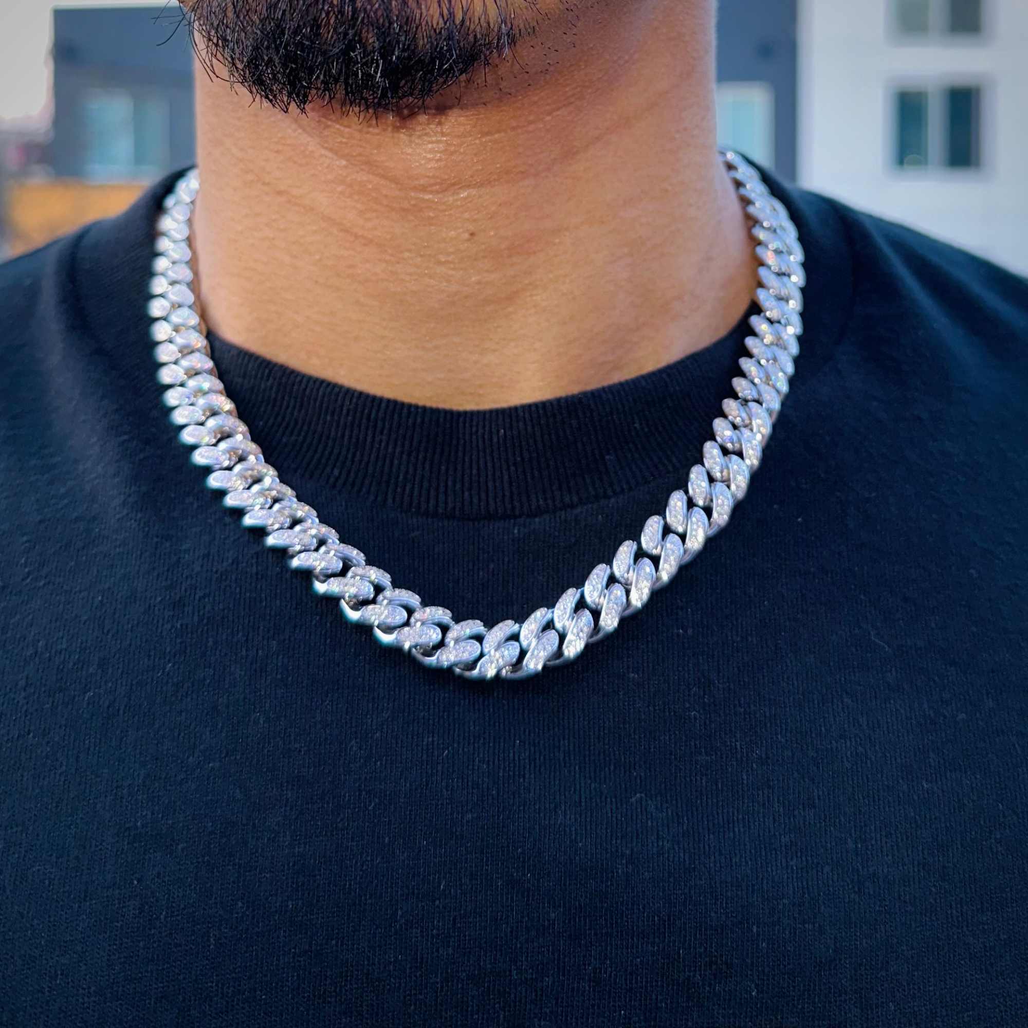 Moissanite Diamond Cuban Chain (12mm) 17cts