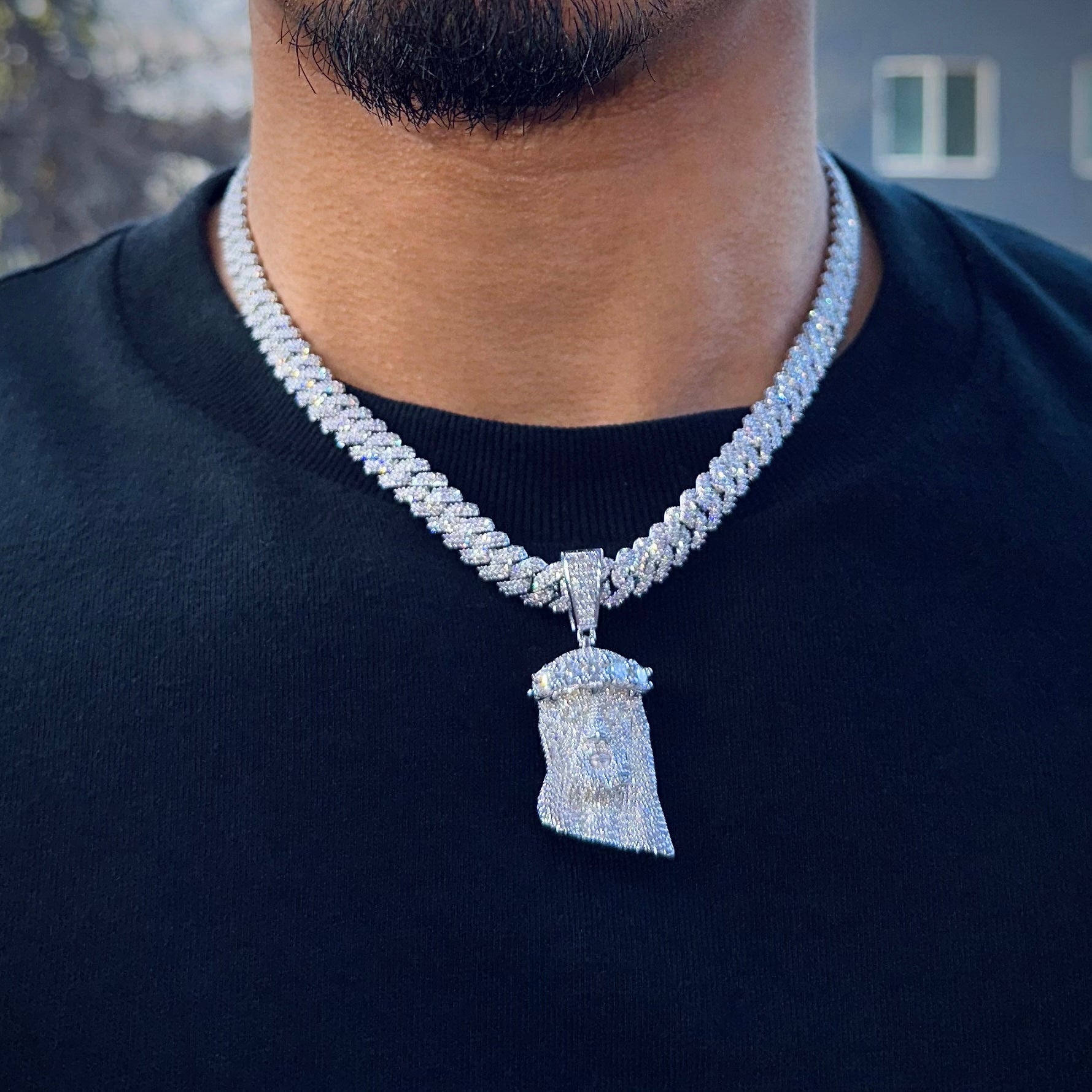 Moissanite Jesus Diamond Pendant 4.1cts