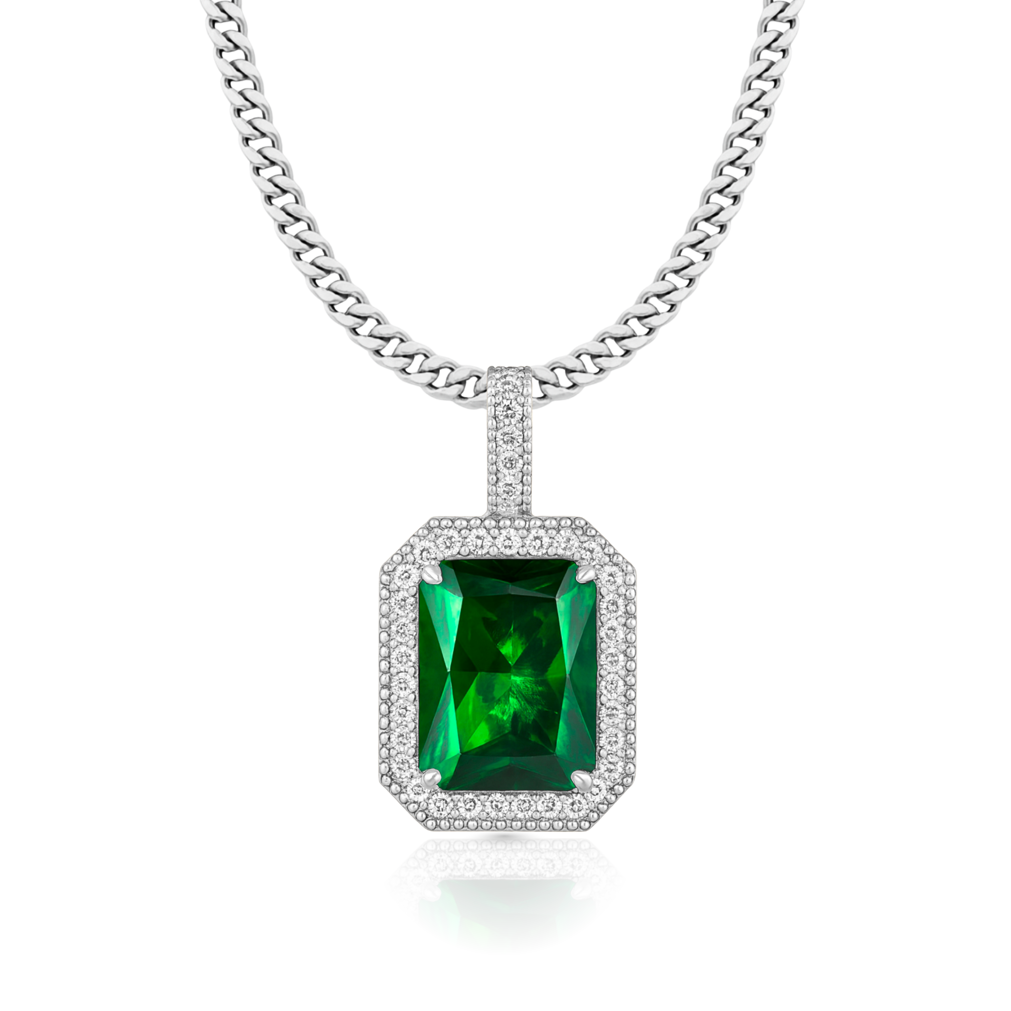 Emerald Green Diamond Pendant