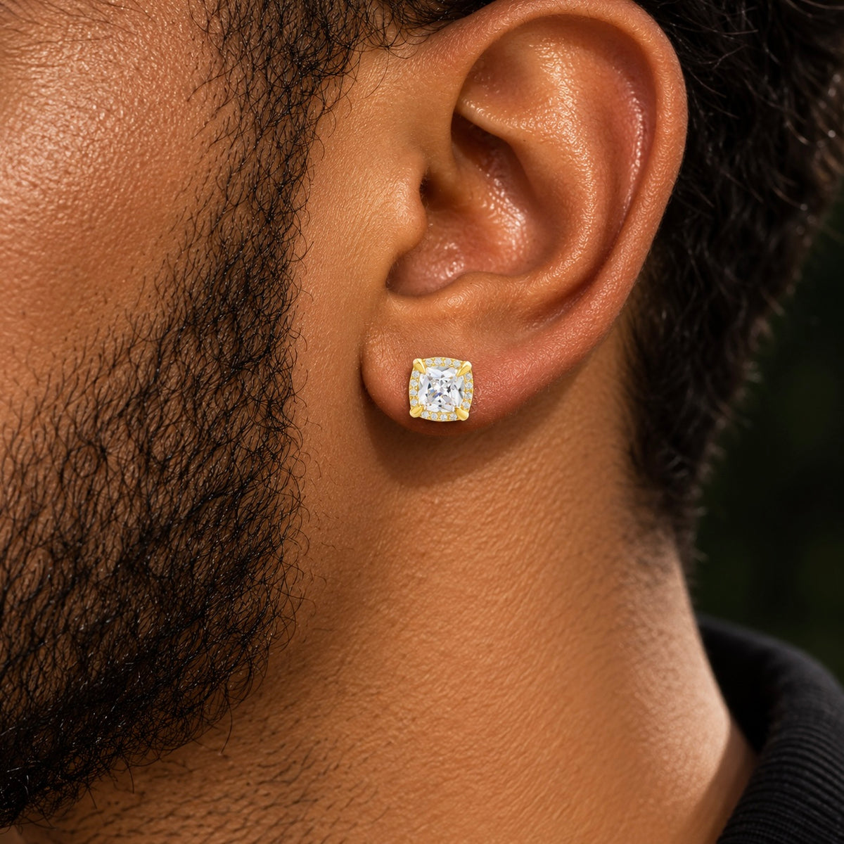 Clustered Gold Diamond Earrings