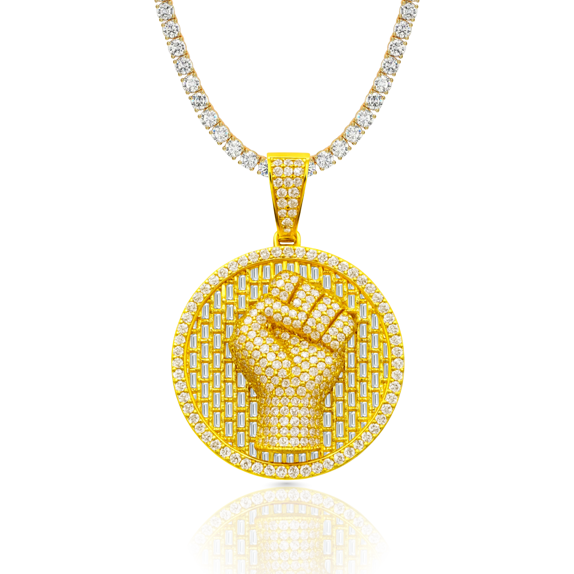 Power Fist Diamond Gold Pendant