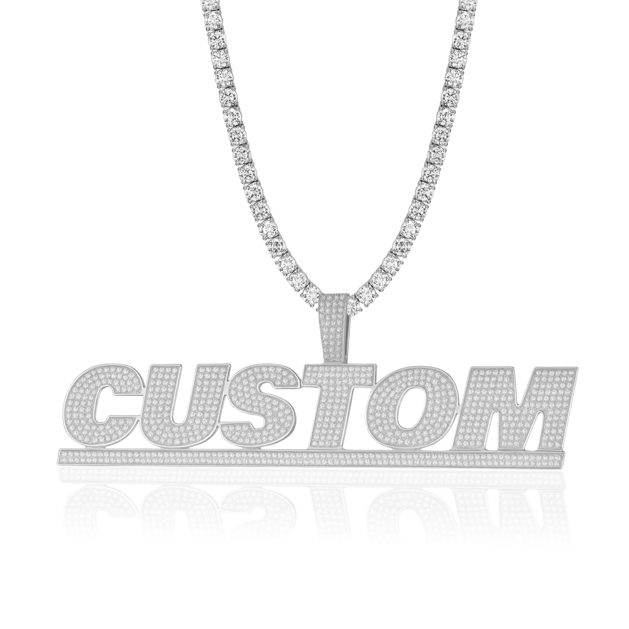 Moissanite Underline Letter Custom Pendant