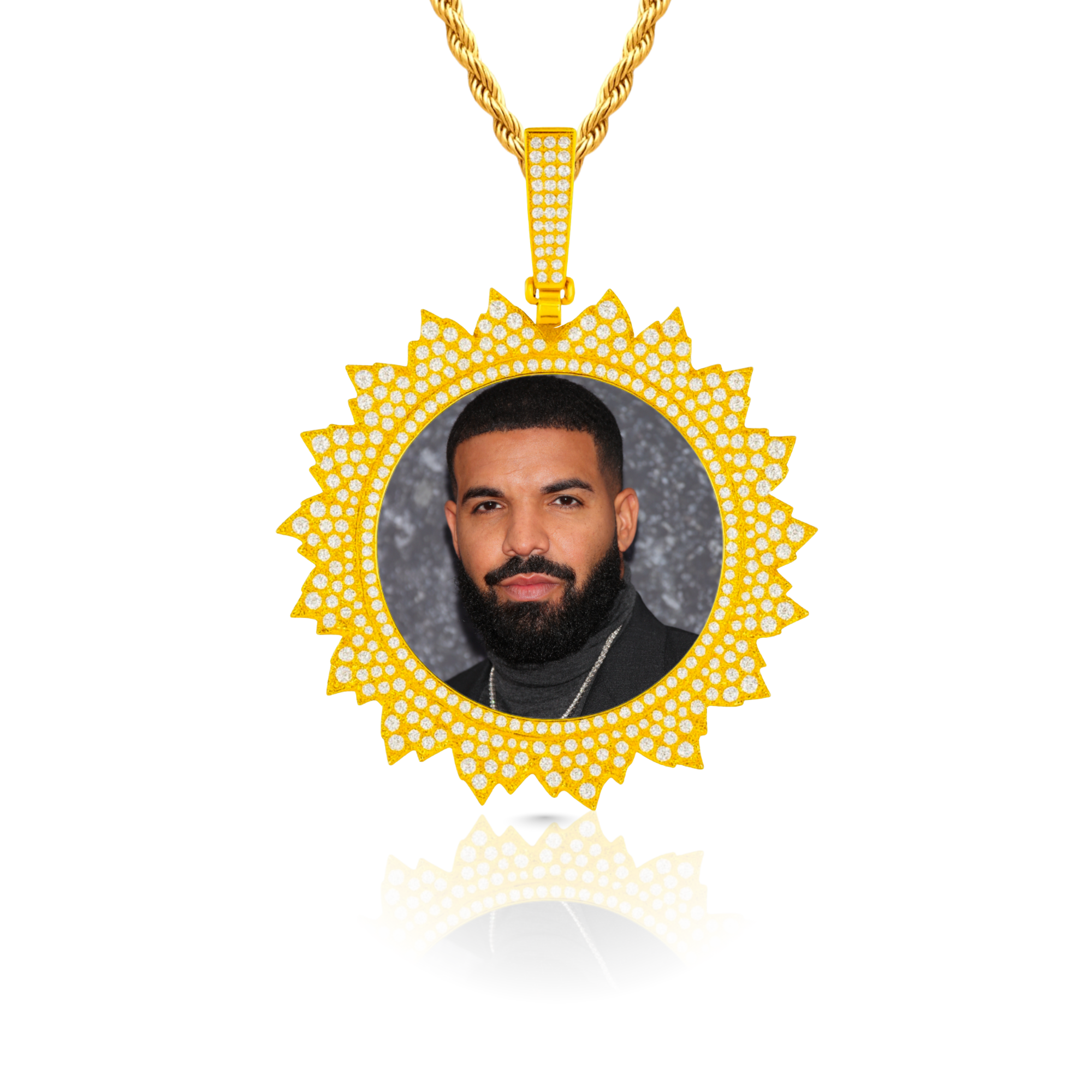 Flame Diamond Custom Photo Pendant