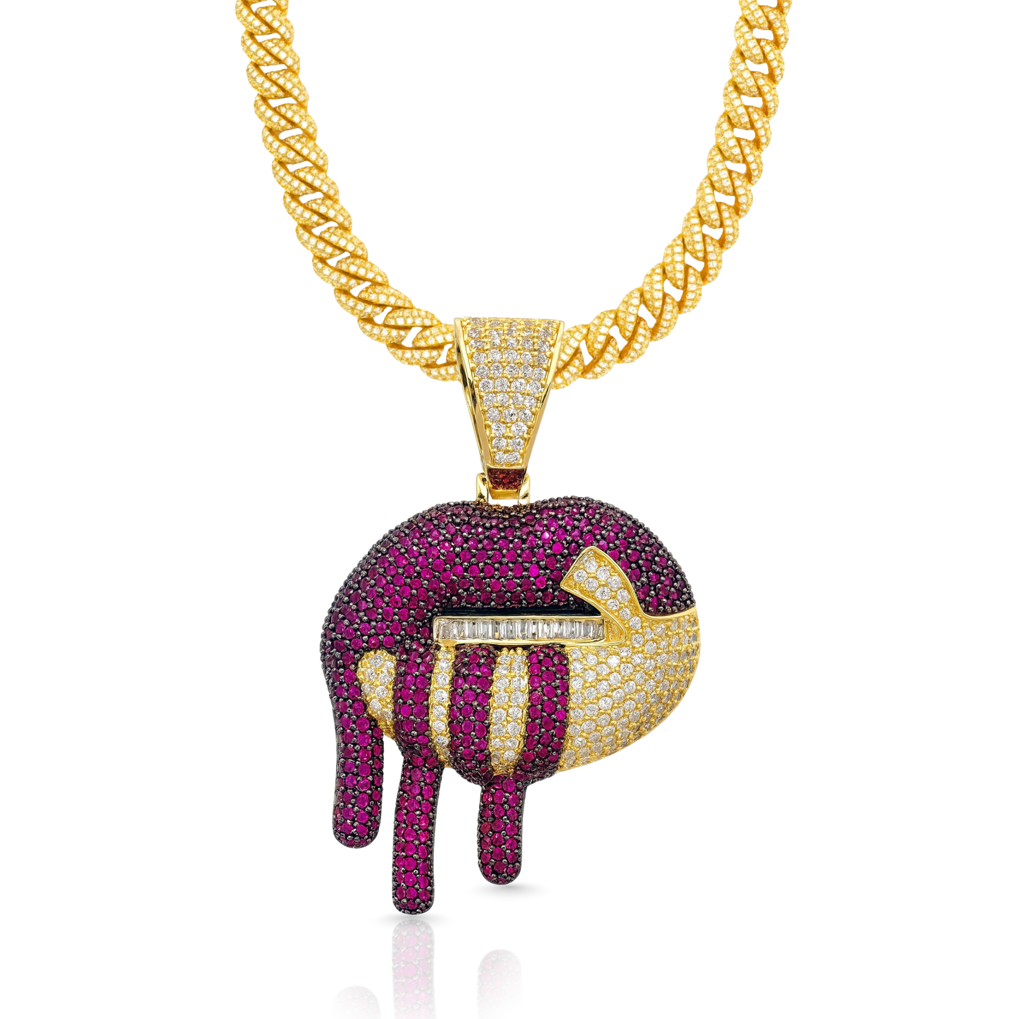 Drip Lip Diamond Gold Pendant