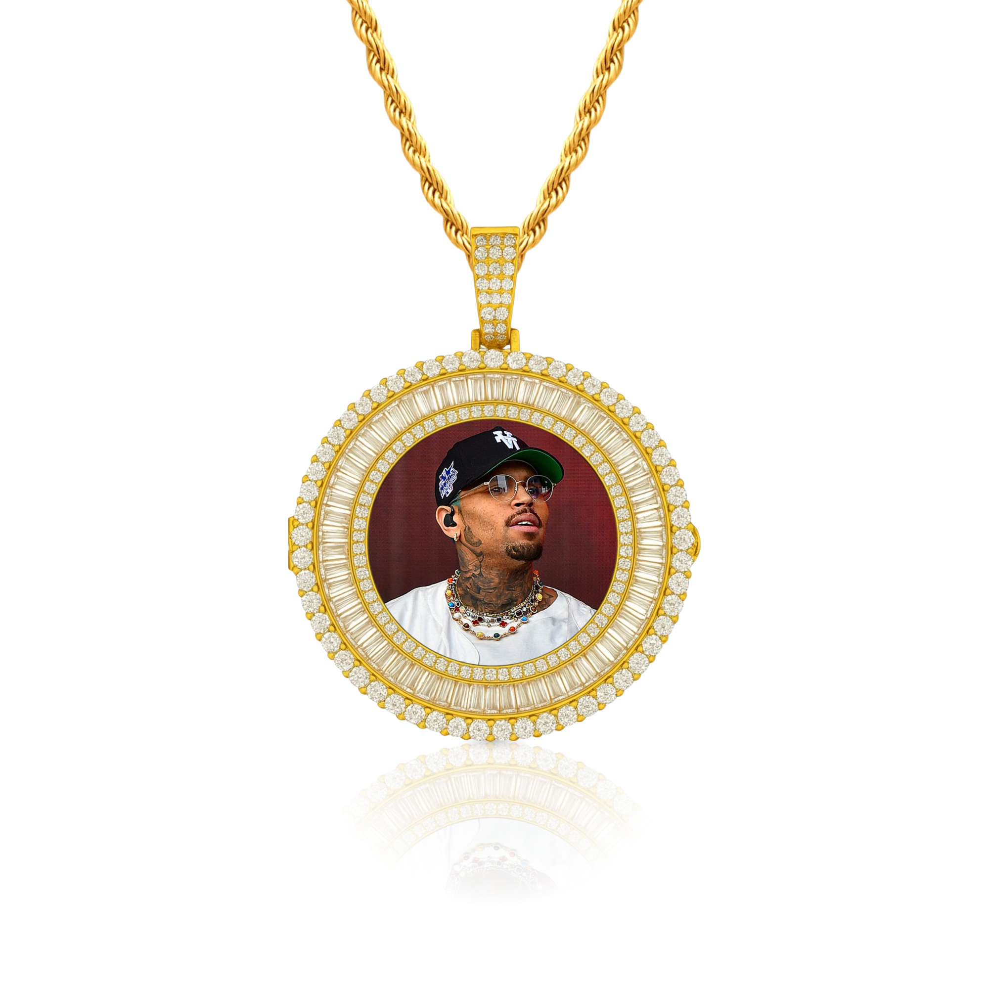 Double Clustered Diamond Photo Pendant
