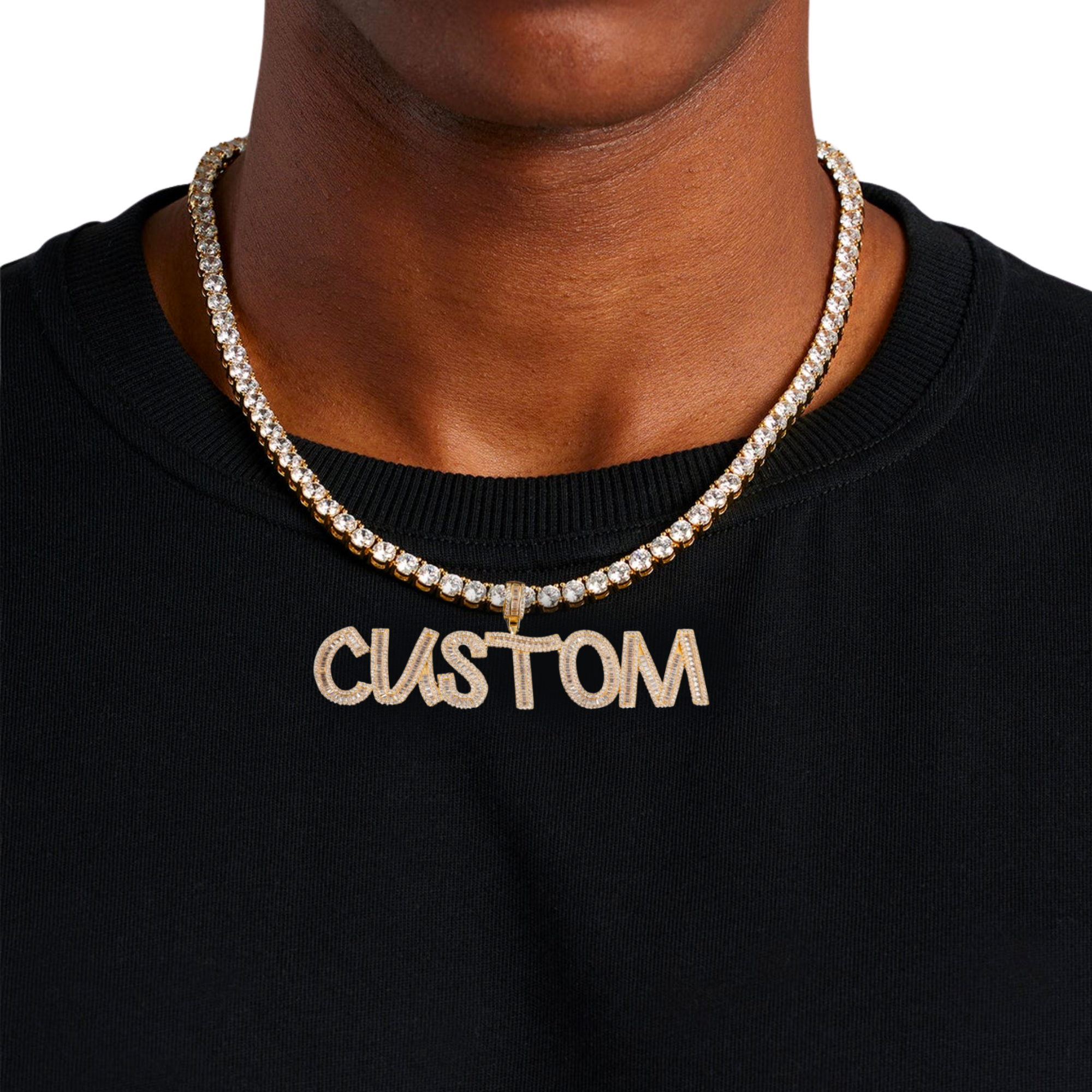 Moissanite Diamond Cut Letter Custom Pendant