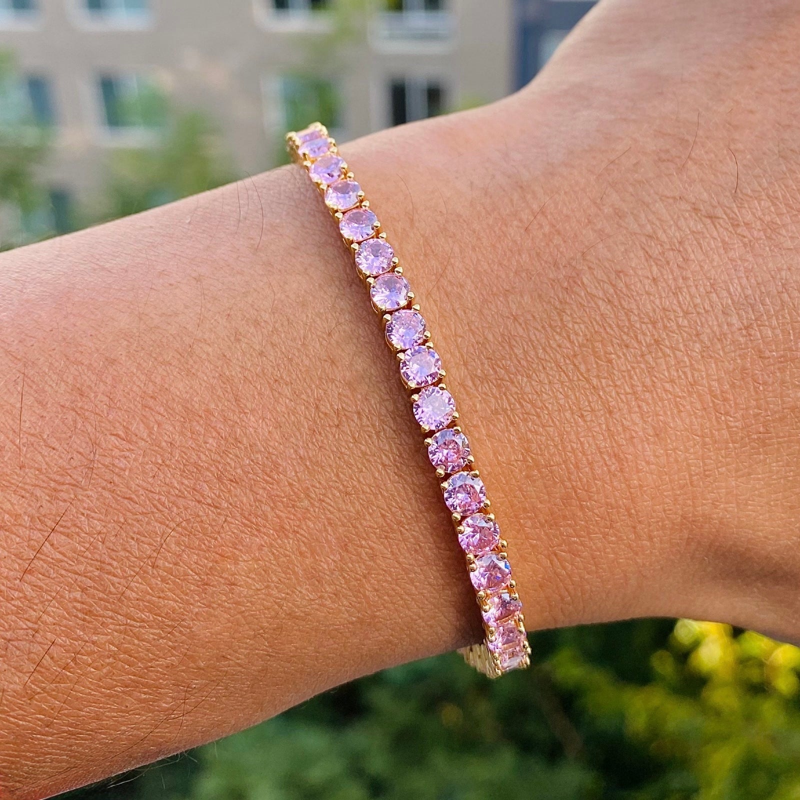 Pink Tennis Bracelet 4mm