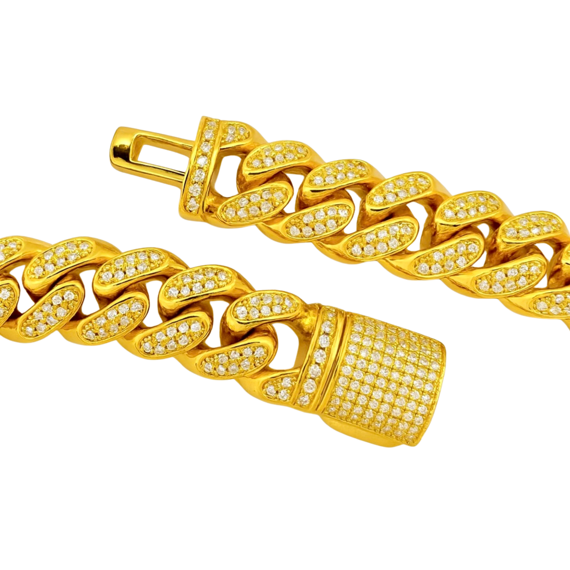 Moissanite Diamond Cuban Bracelet (12mm) 7.0cts