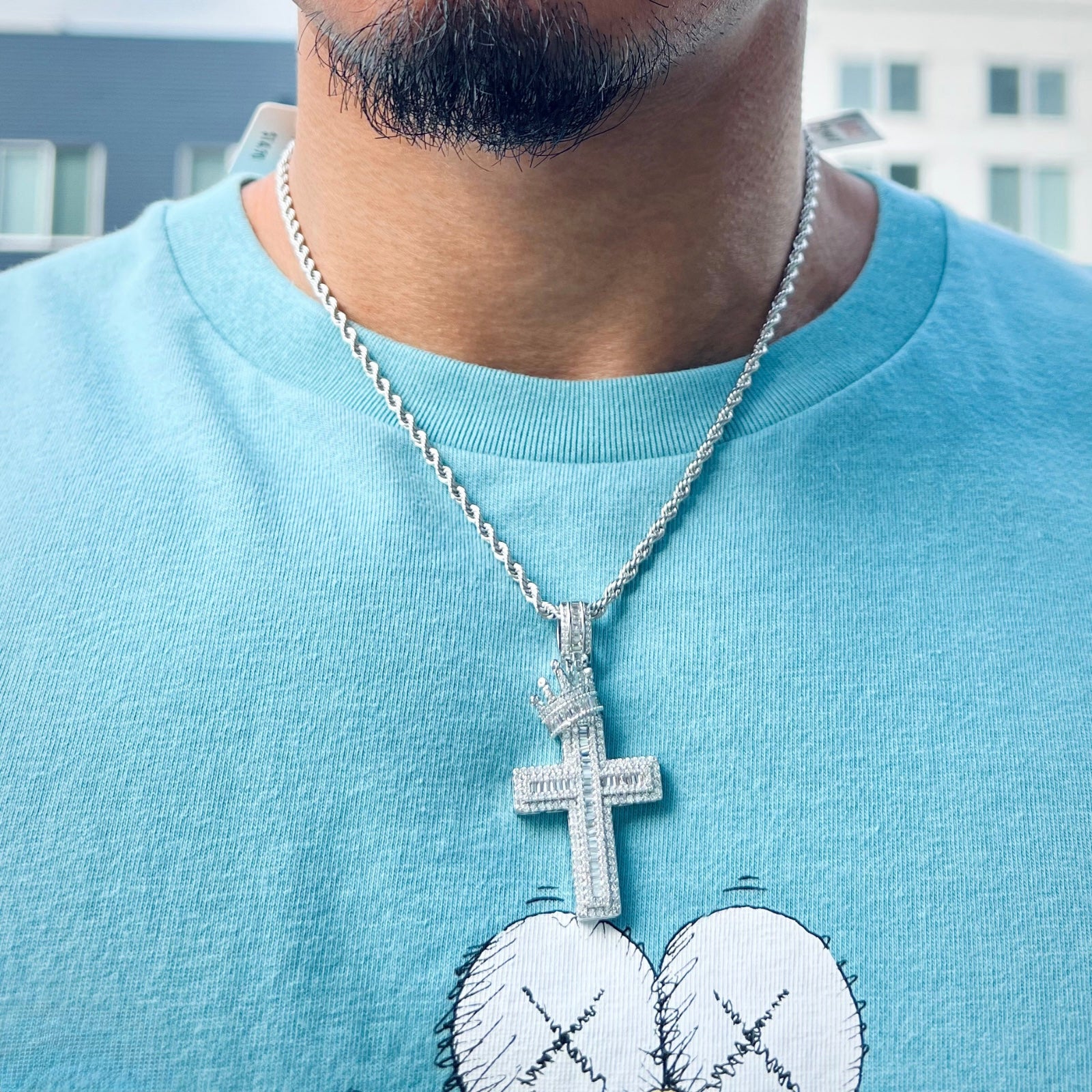 Crown Cross Diamond Pendant