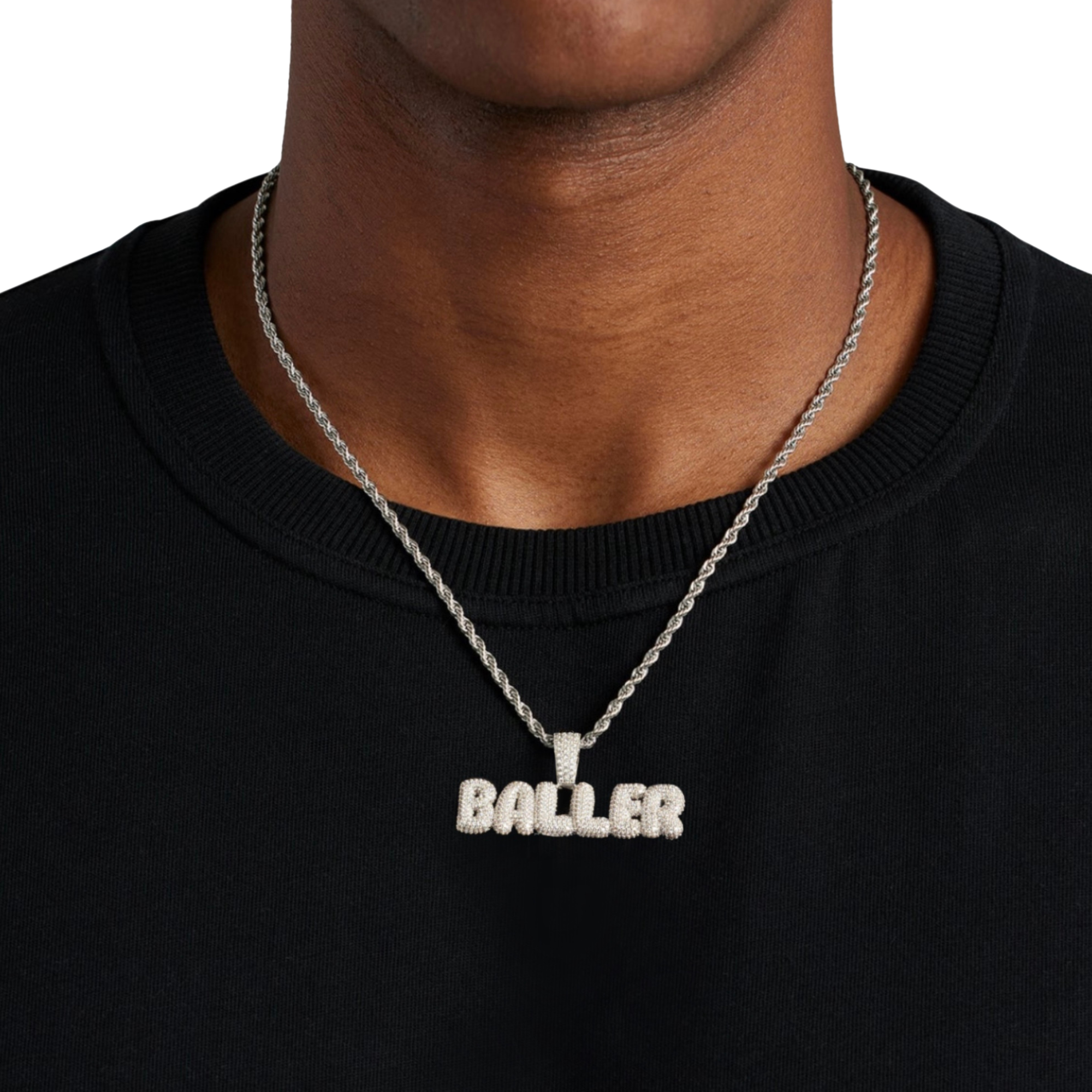 Moissanite Small Letter Bubble Pendant