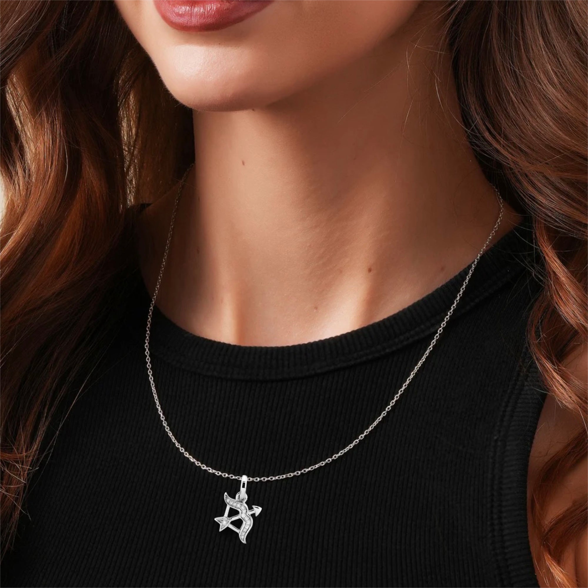 Moissanite Sagittarius Pendant Set