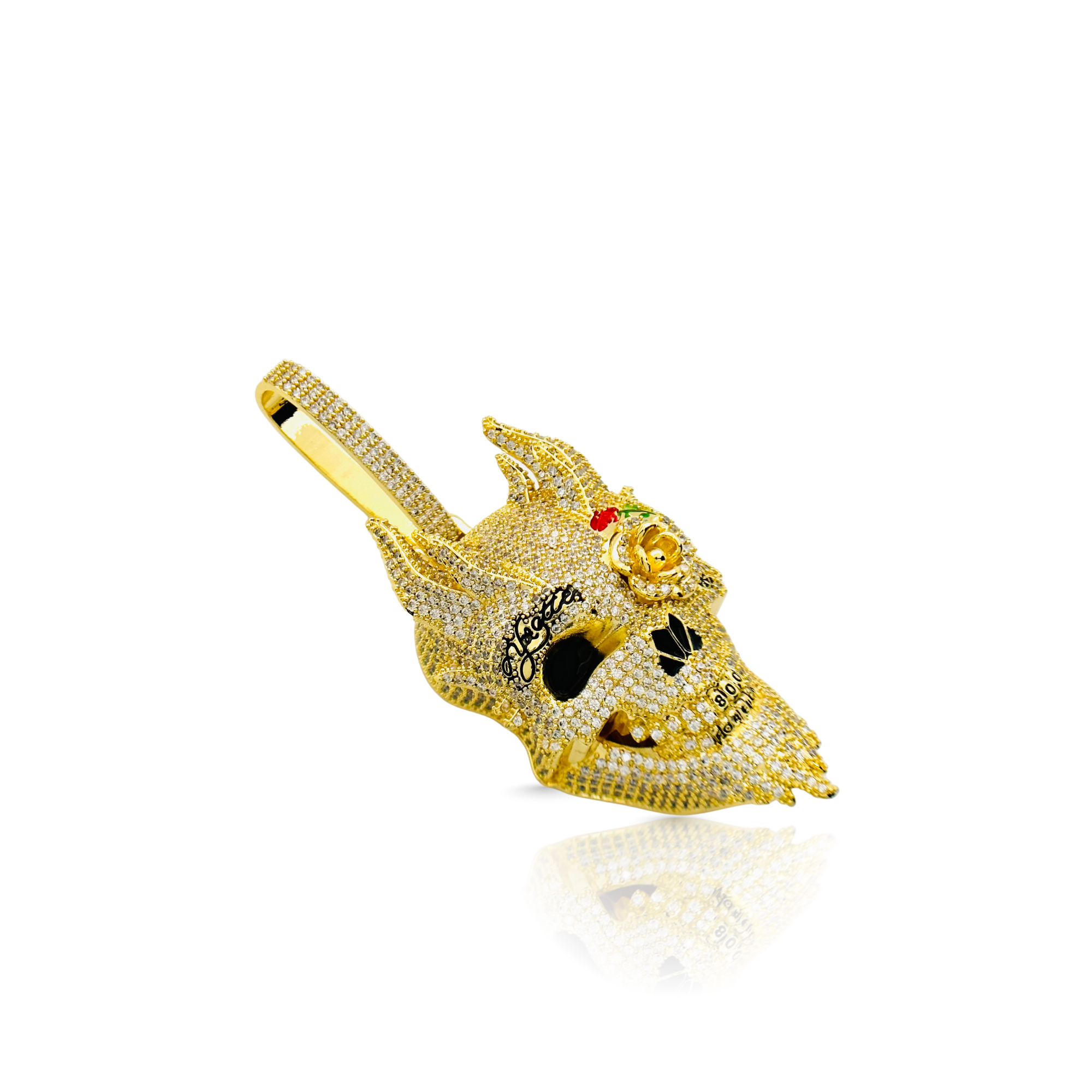 Skull Head Diamond Gold Pendant