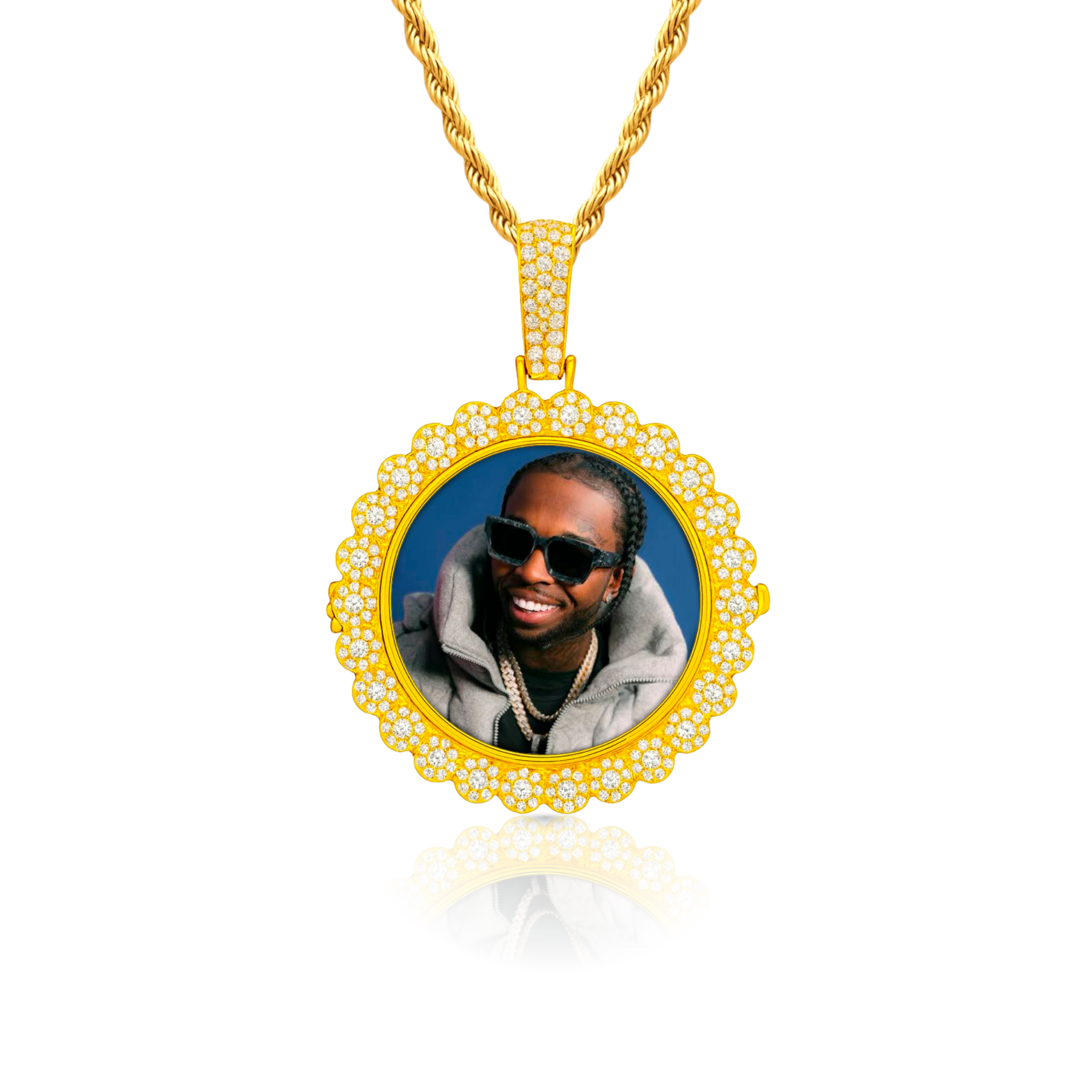 Clustered Round Custom Photo Pendant