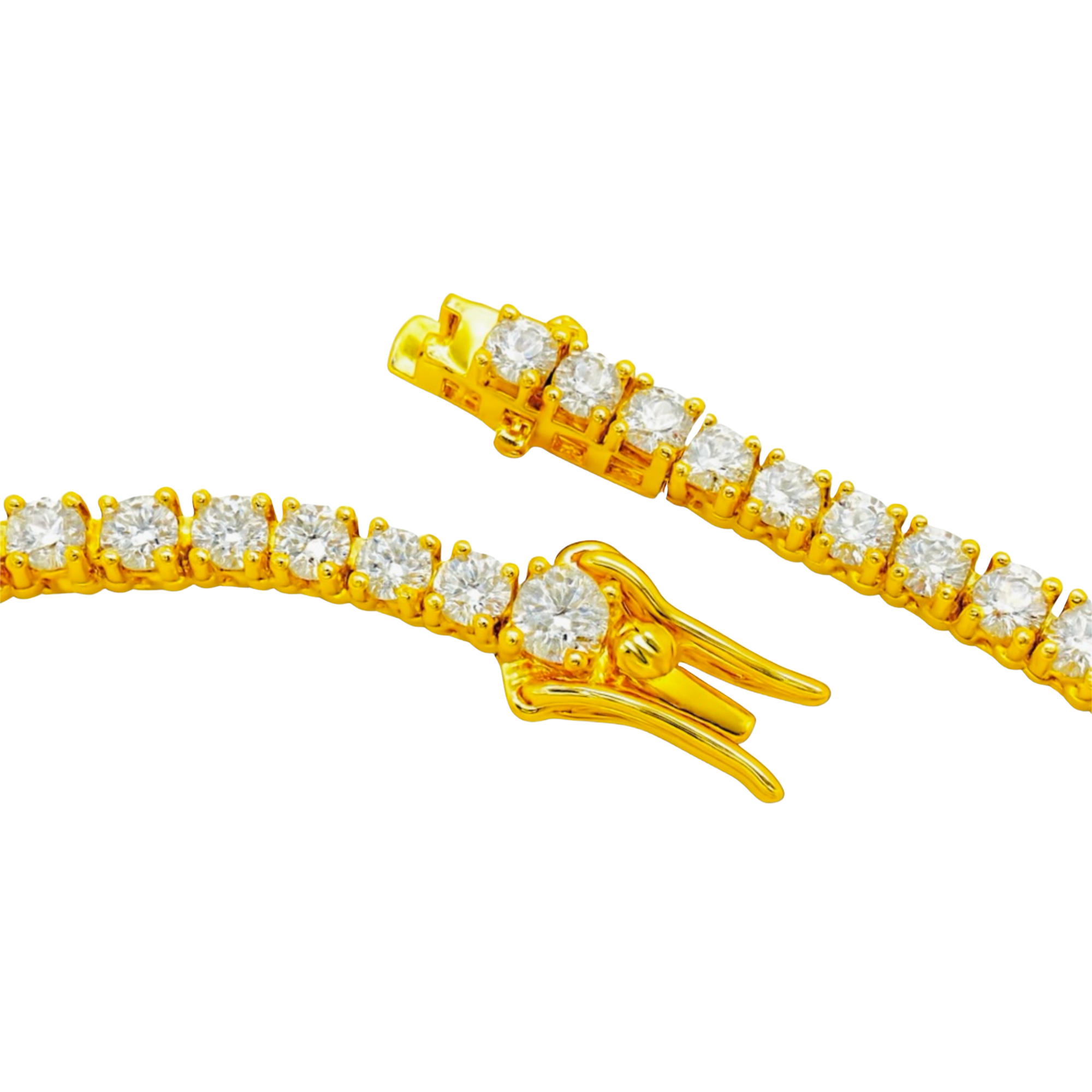 Moissanite Diamond Tennis Gold Bracelet (3mm) 12cts