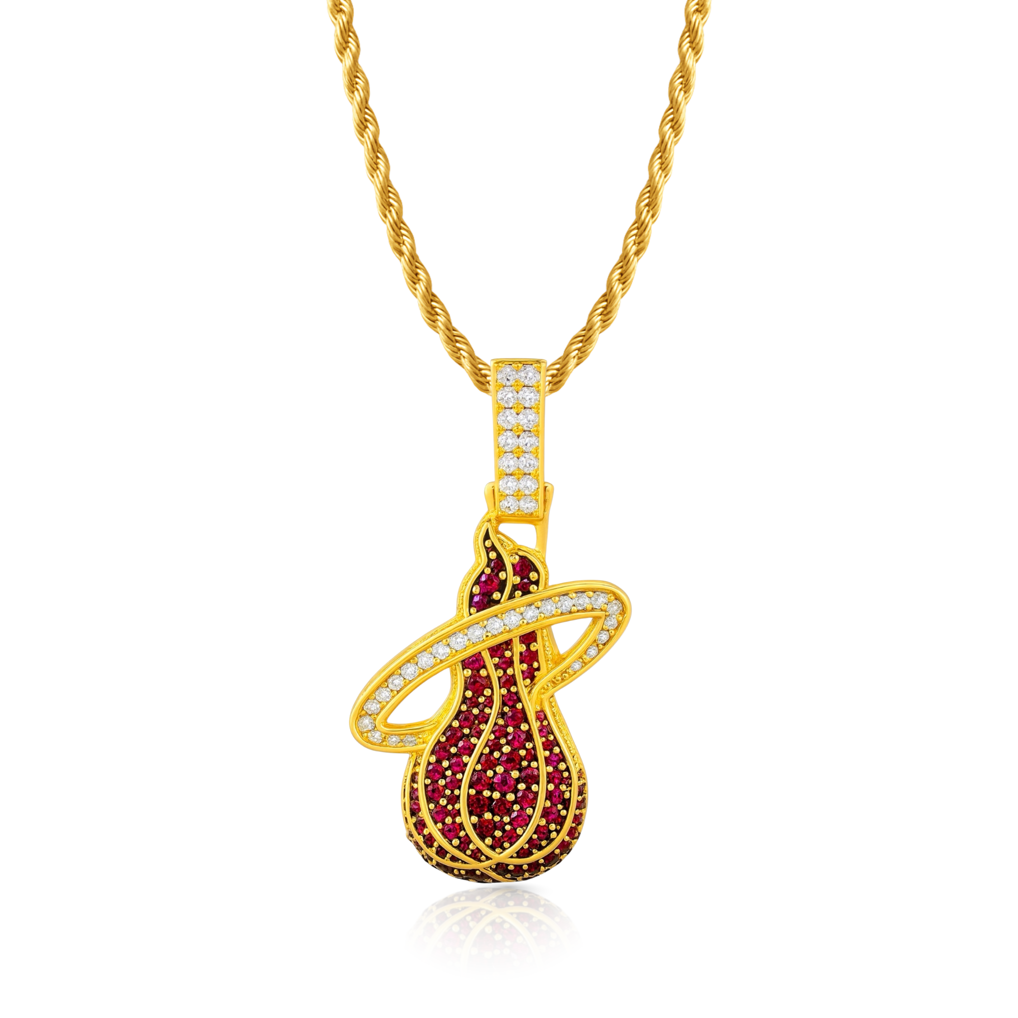 Heat Diamond Gold Pendant