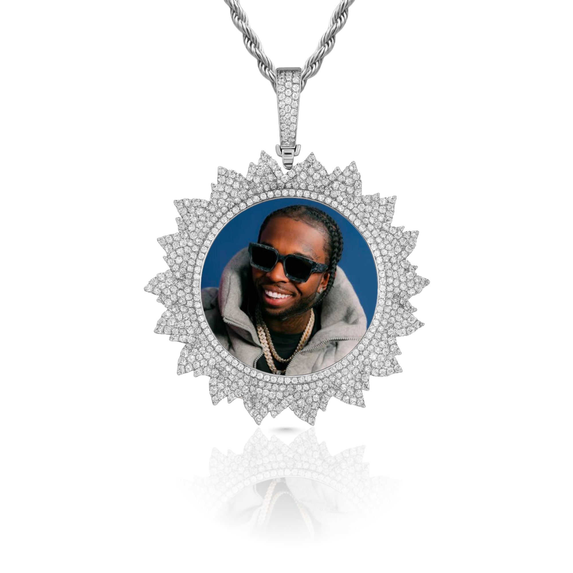 Flame Diamond Custom Photo Pendant