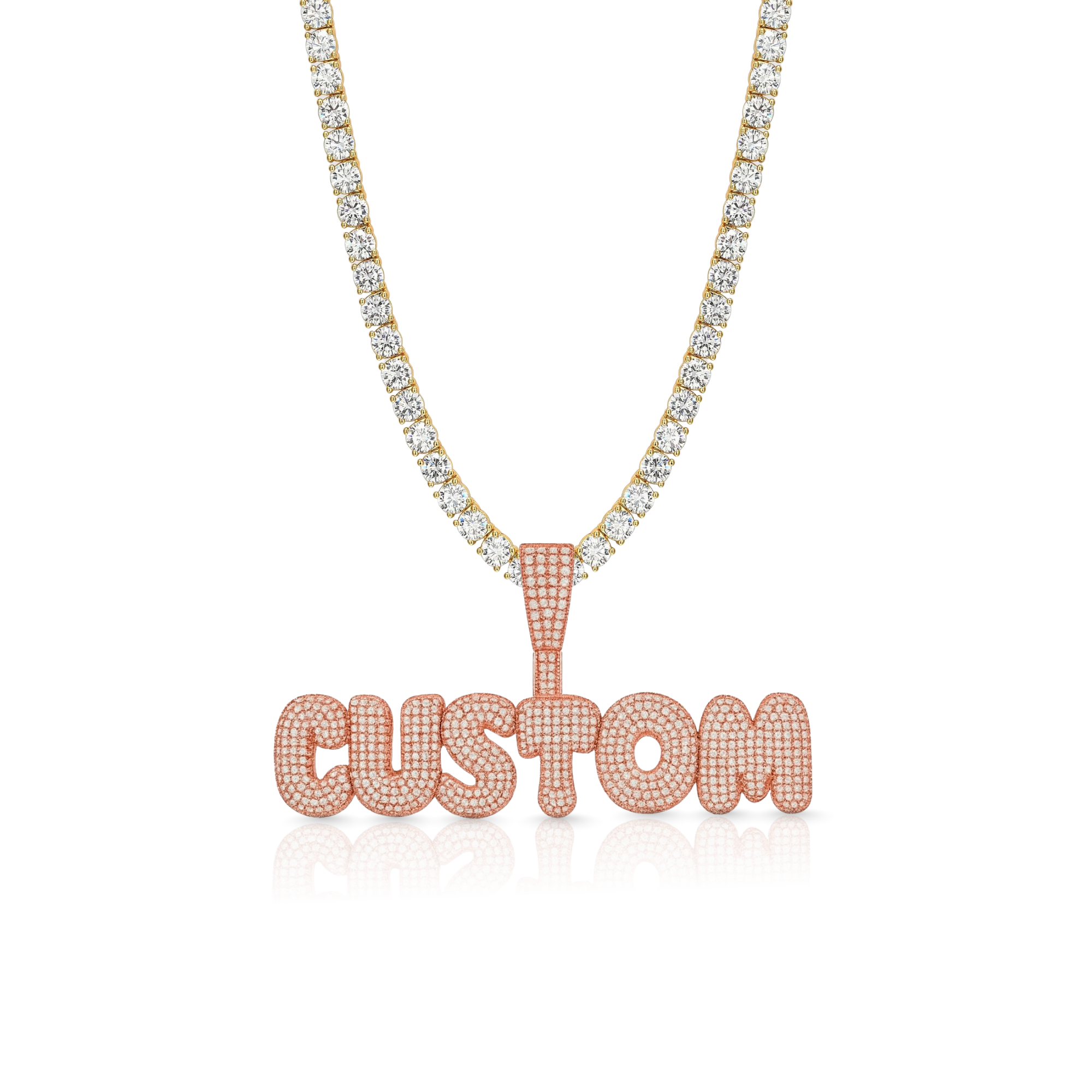 Small Bubble Letter Custom Pendant