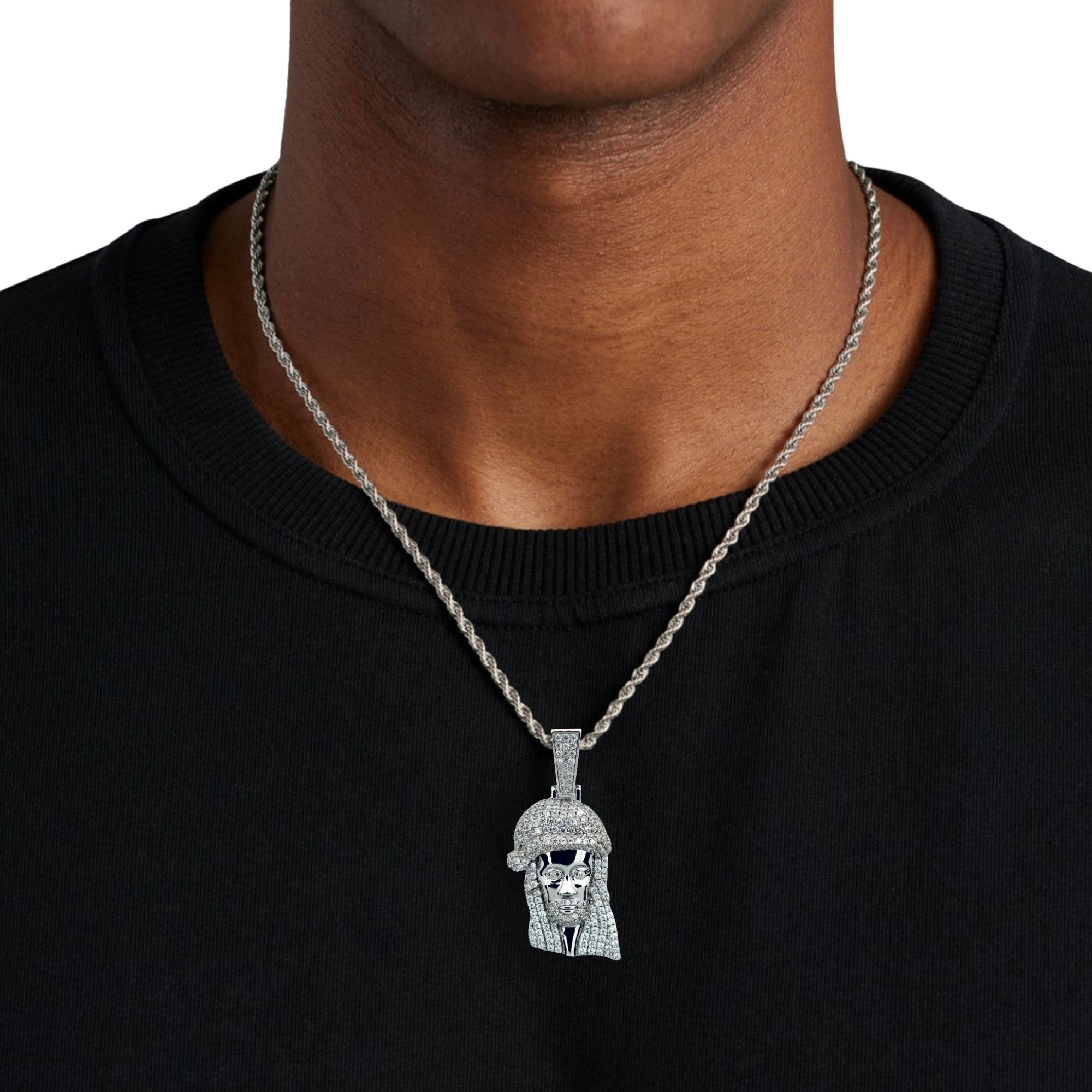Afro Jesus Diamond Pendant