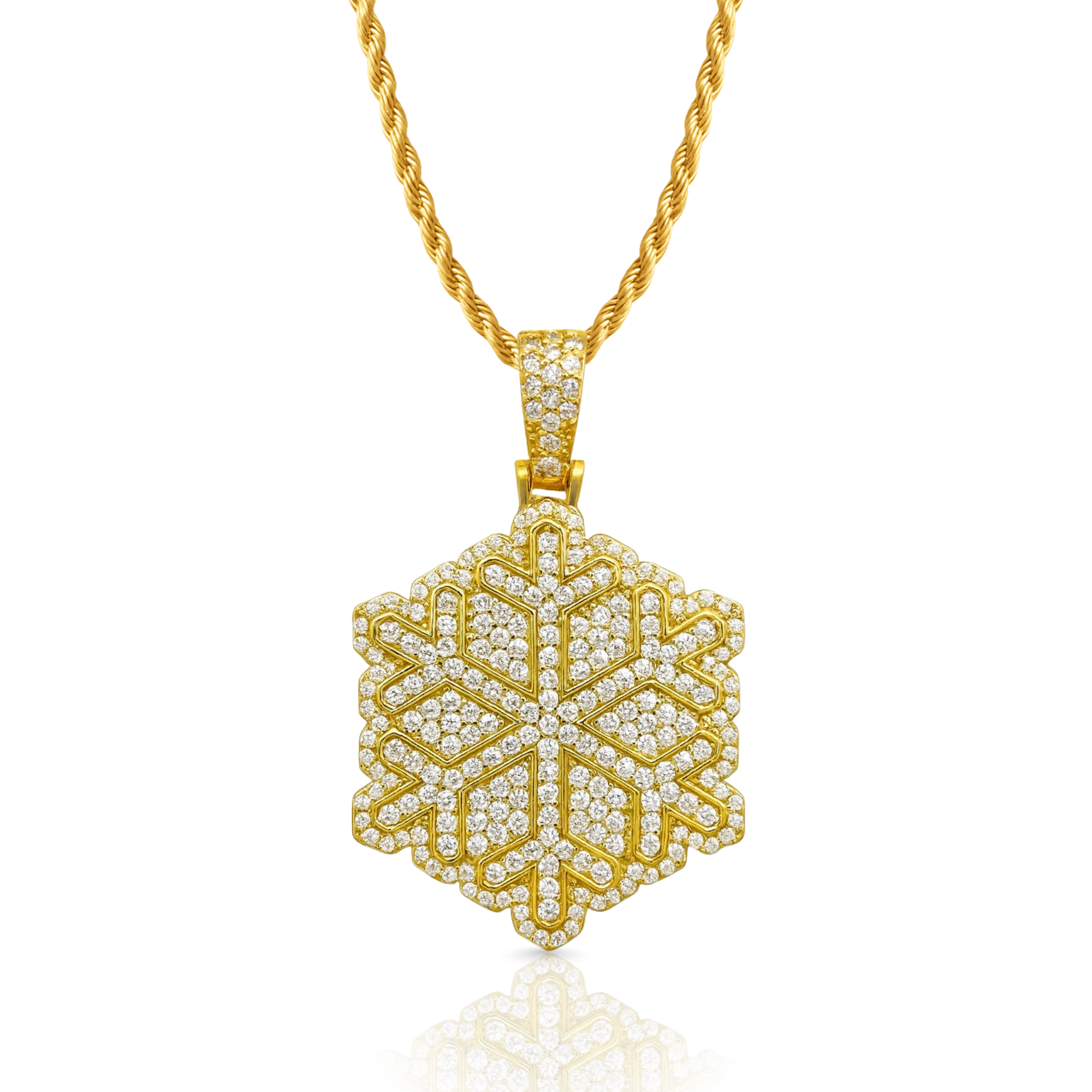 Snow Diamond Gold Pendant