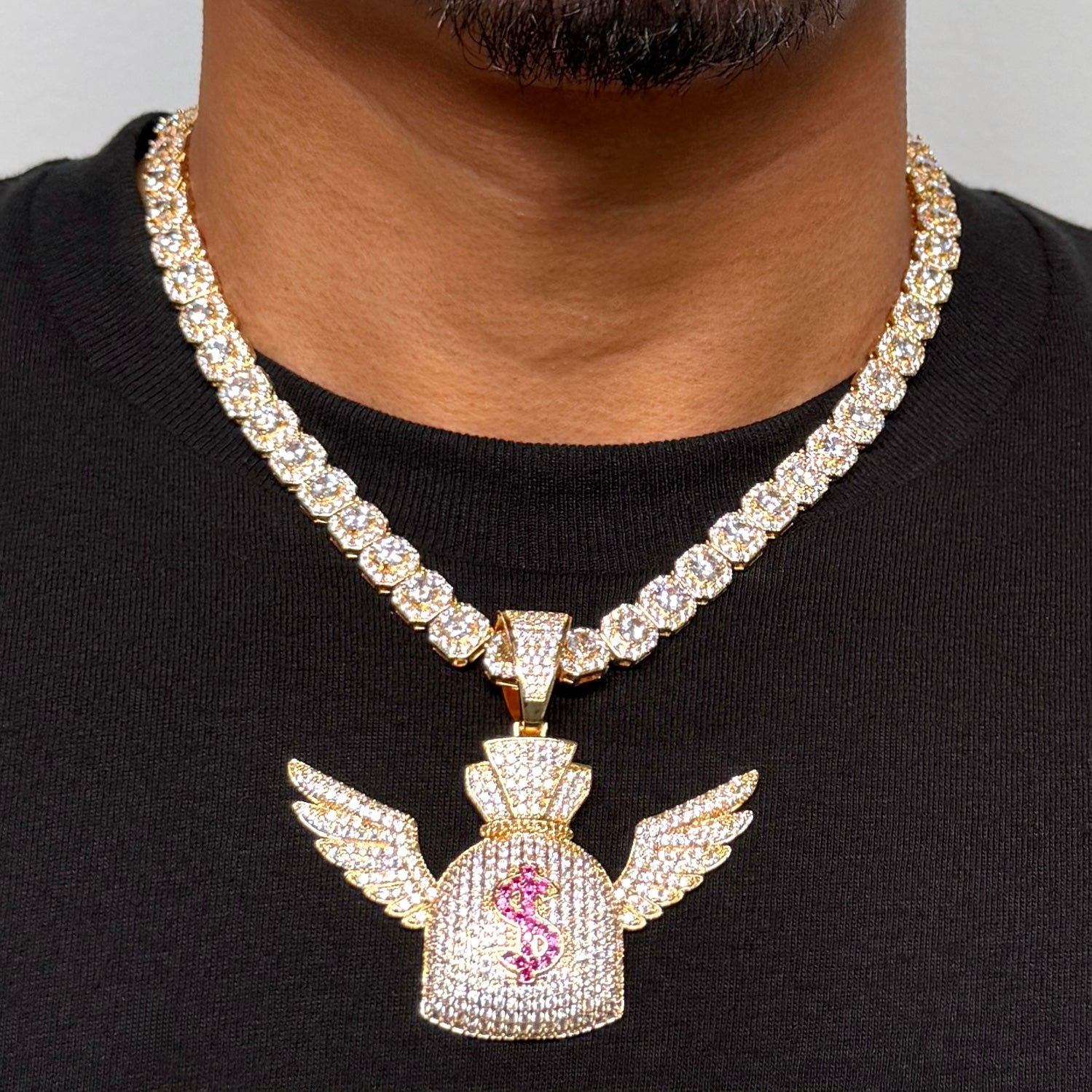 Money Wings Diamond Gold Pendant