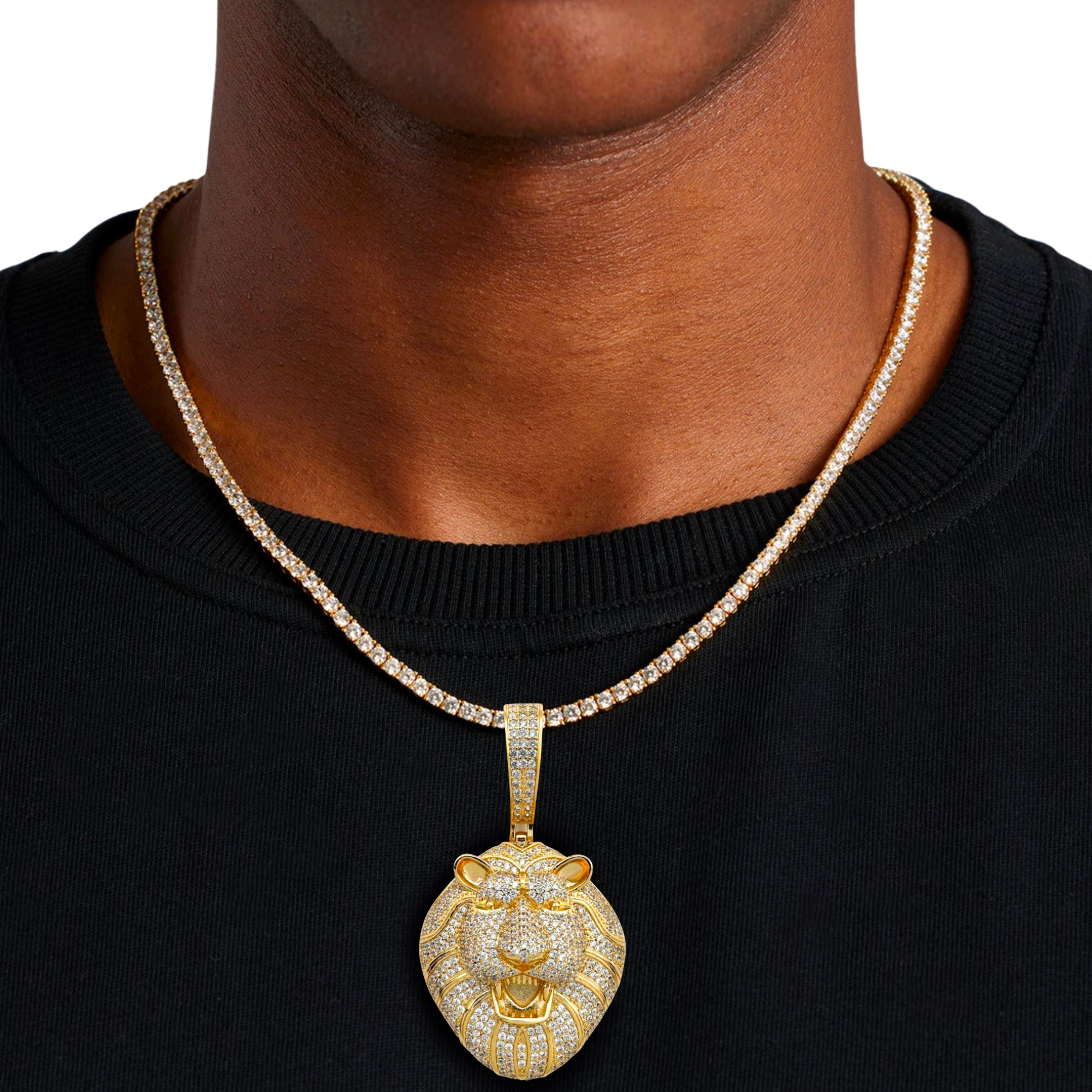 Lion Diamond Gold Pendant