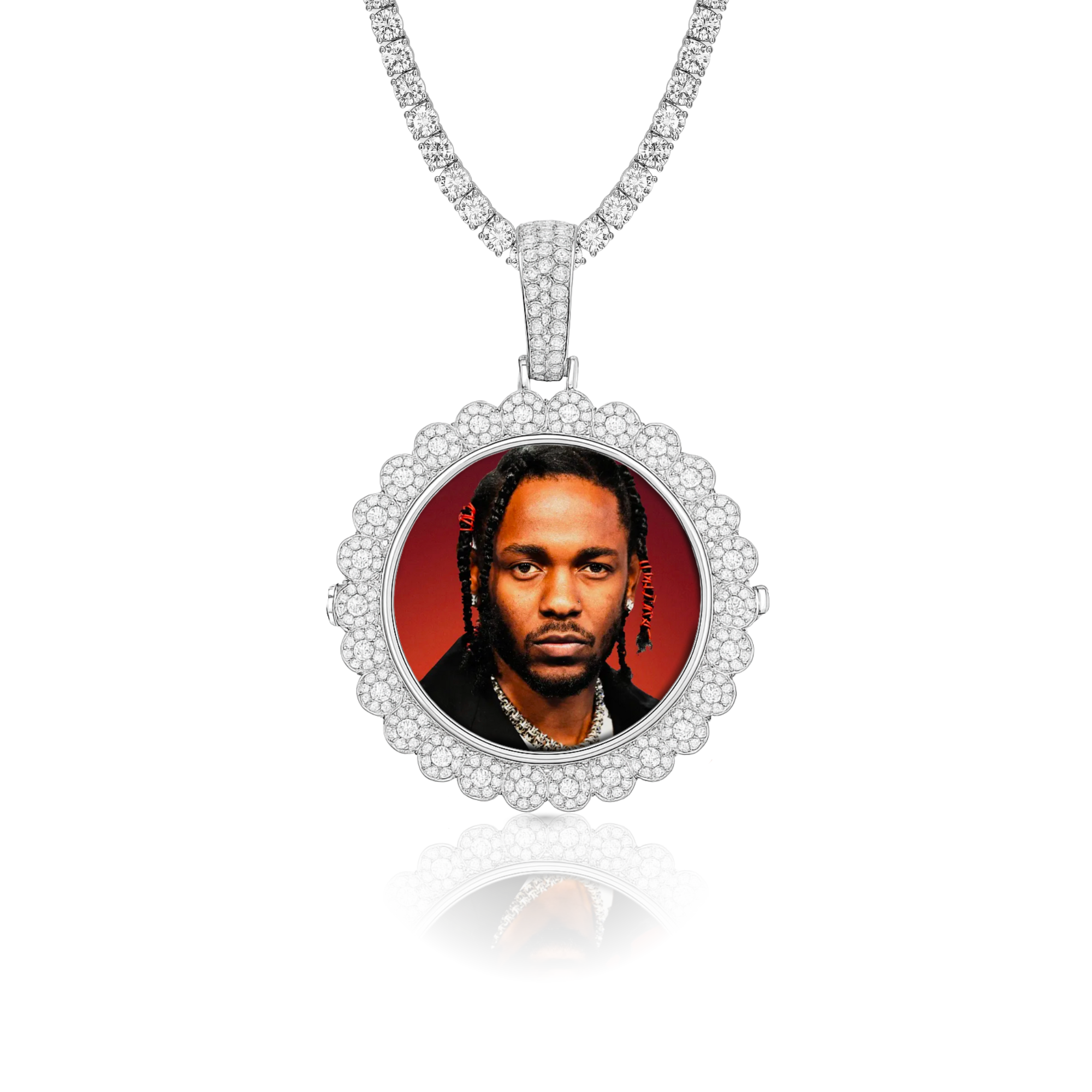 Clustered Round Custom Photo Pendant