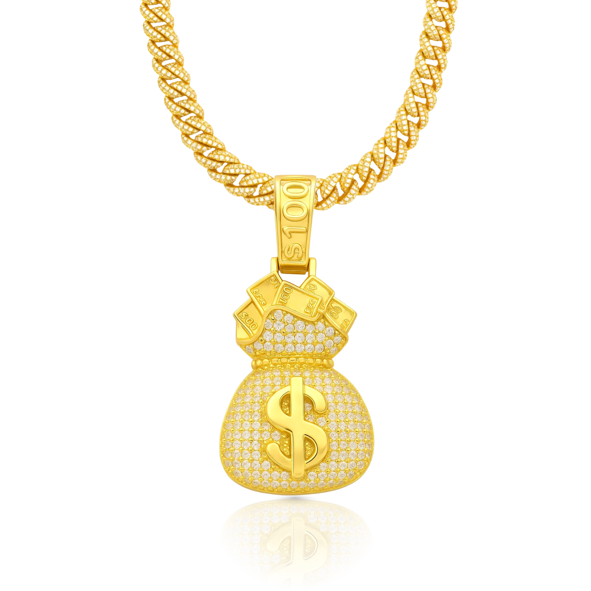 Hundo Bag Diamond Bag Gold Pendant