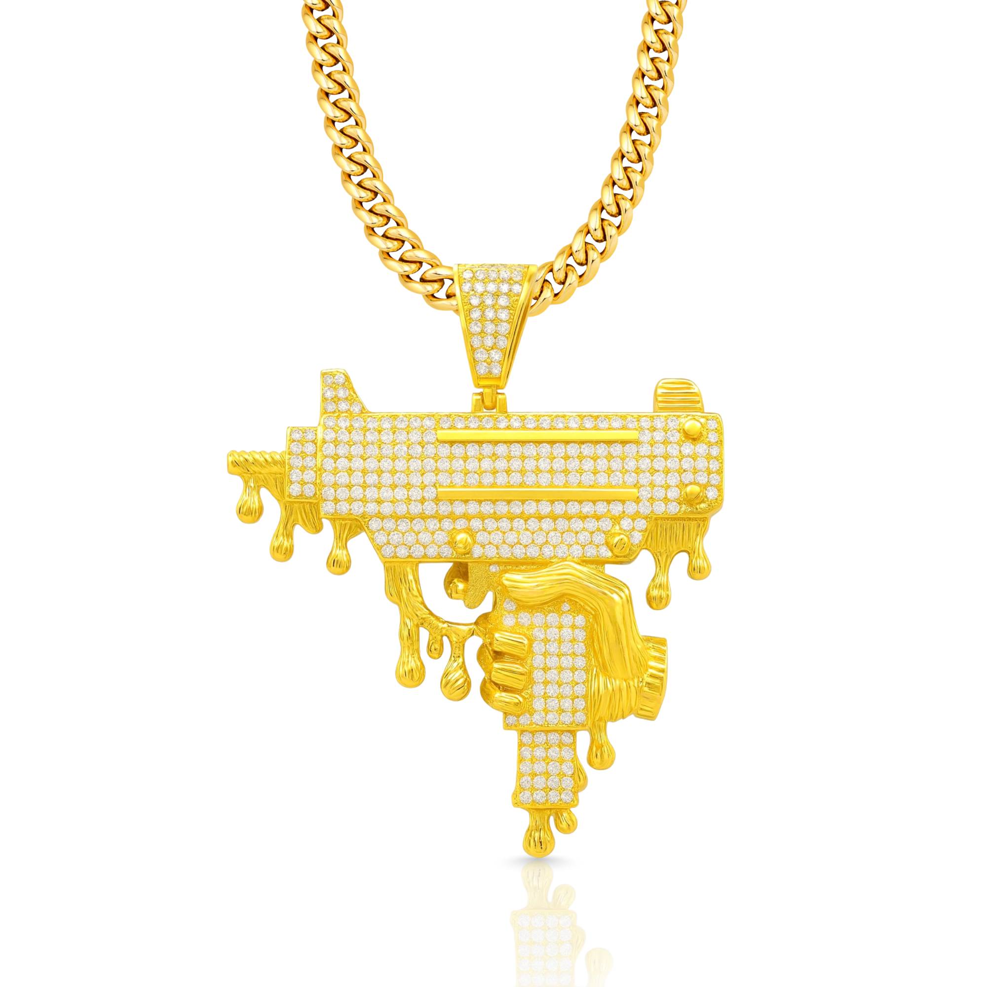 MAC-11 Diamond Gold Pendant
