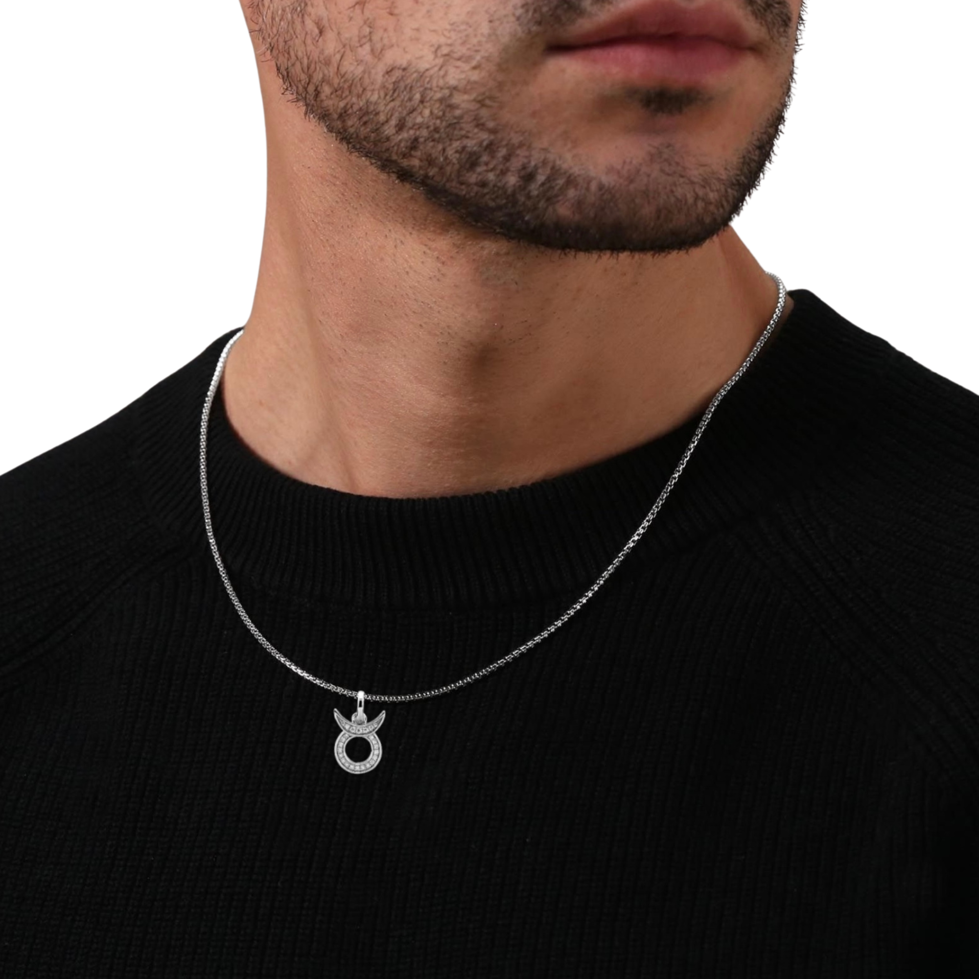 Moissanite Taurus Pendant Set