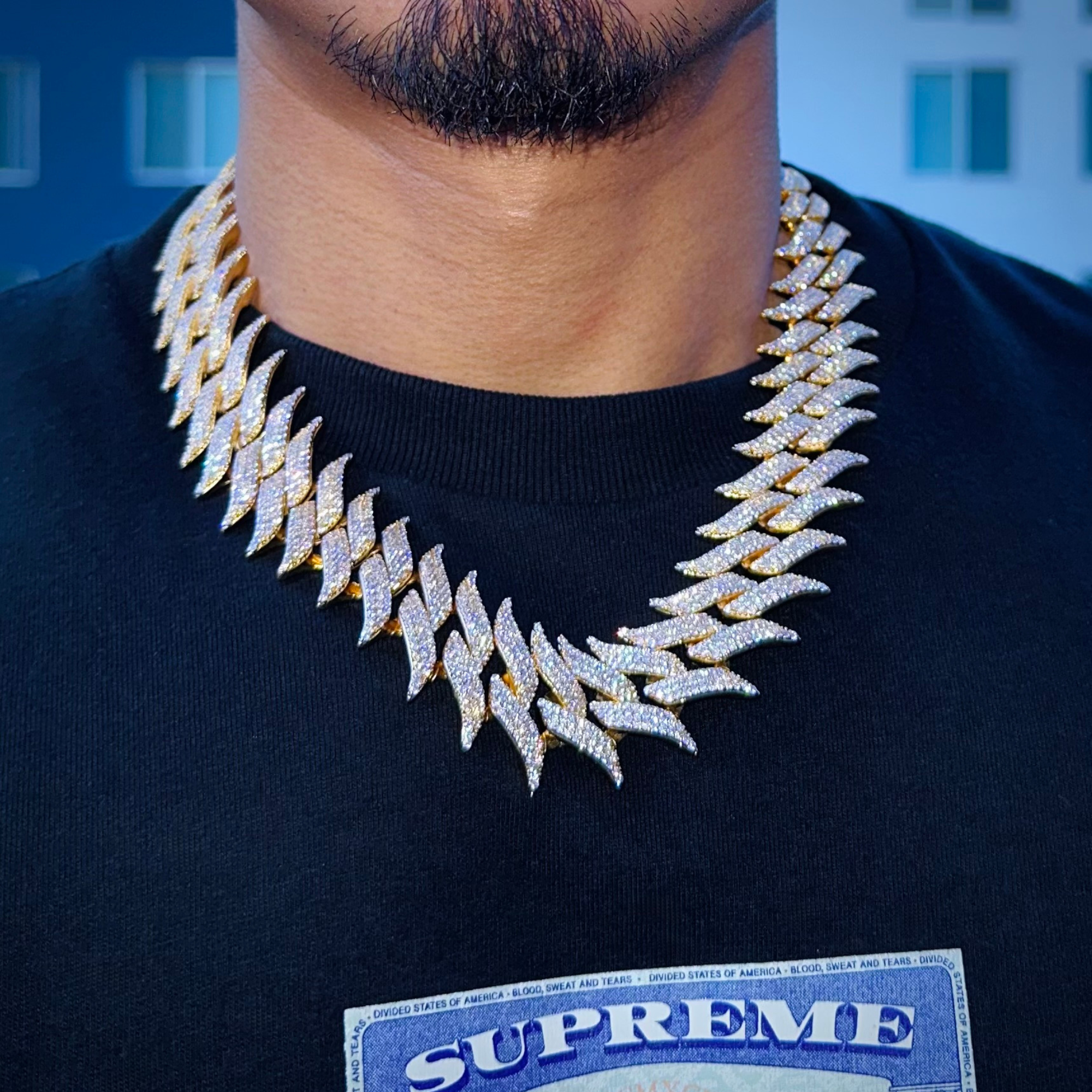 Spike Diamond Chain Gold 29mm