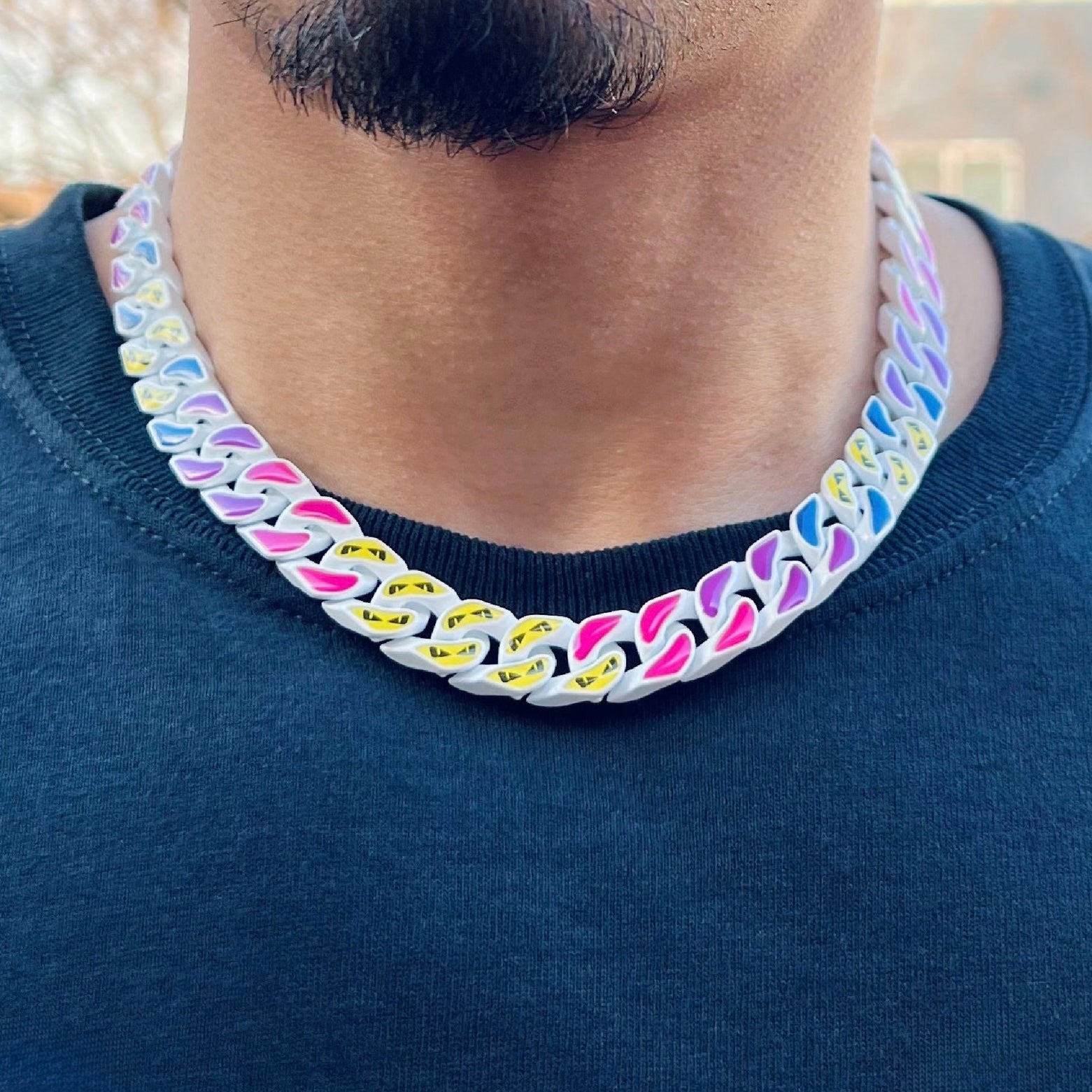 Multi-Color Curb Chain 12mm