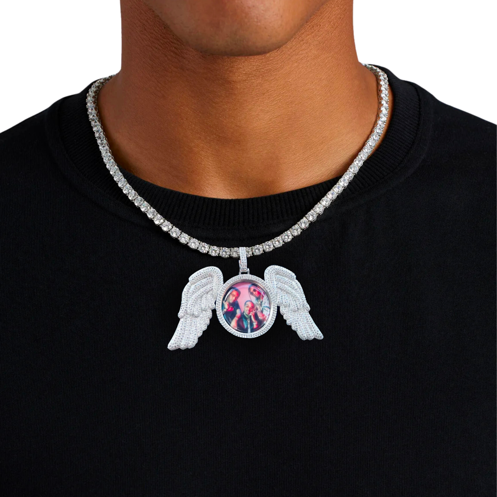 Love Wings Custom Photo Pendant