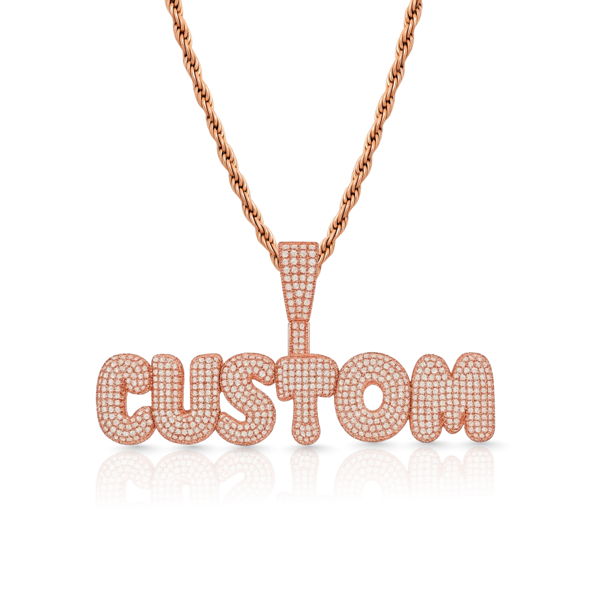 Moissanite Medium Bubble Letter Custom Pendant