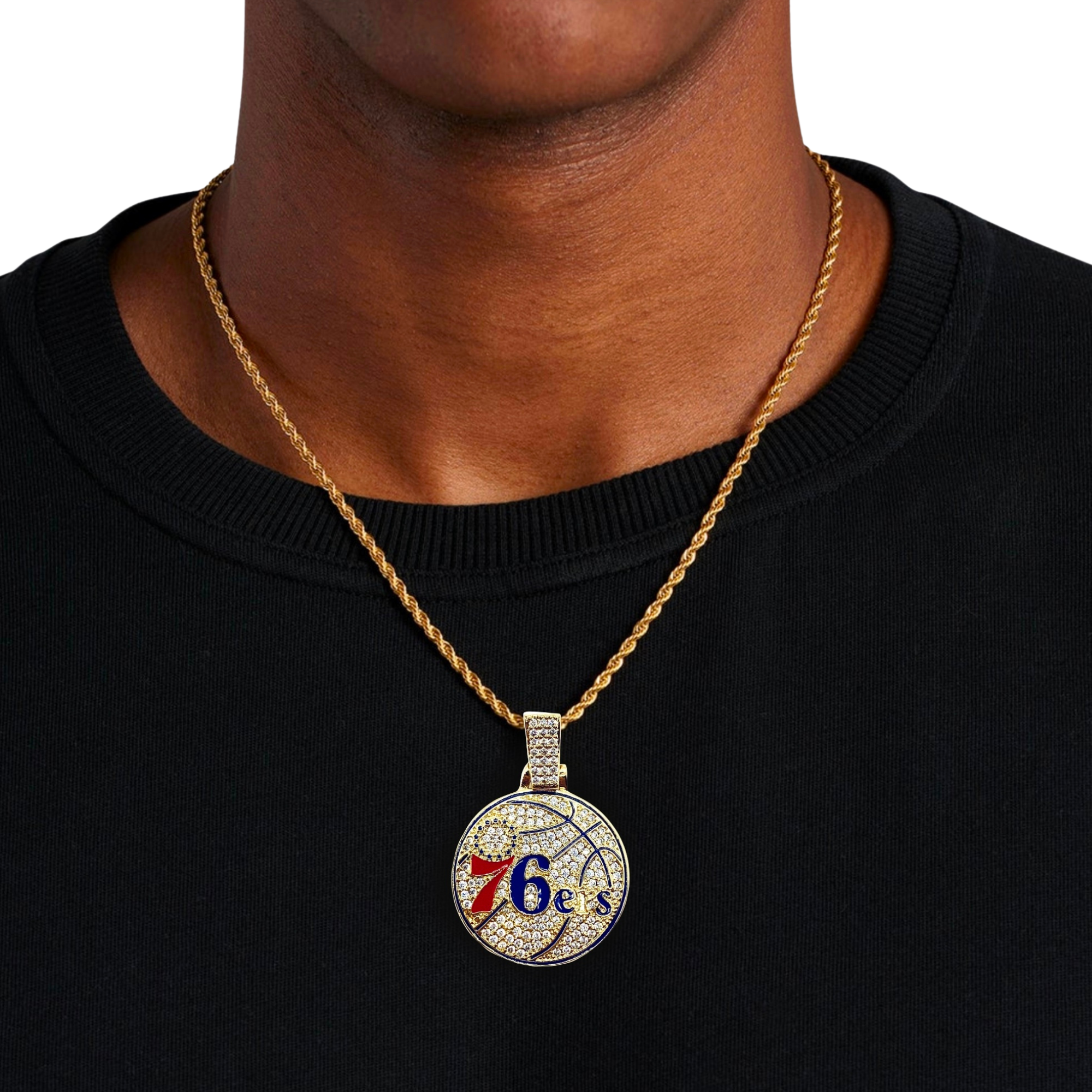 76ers Diamond Gold Pendant