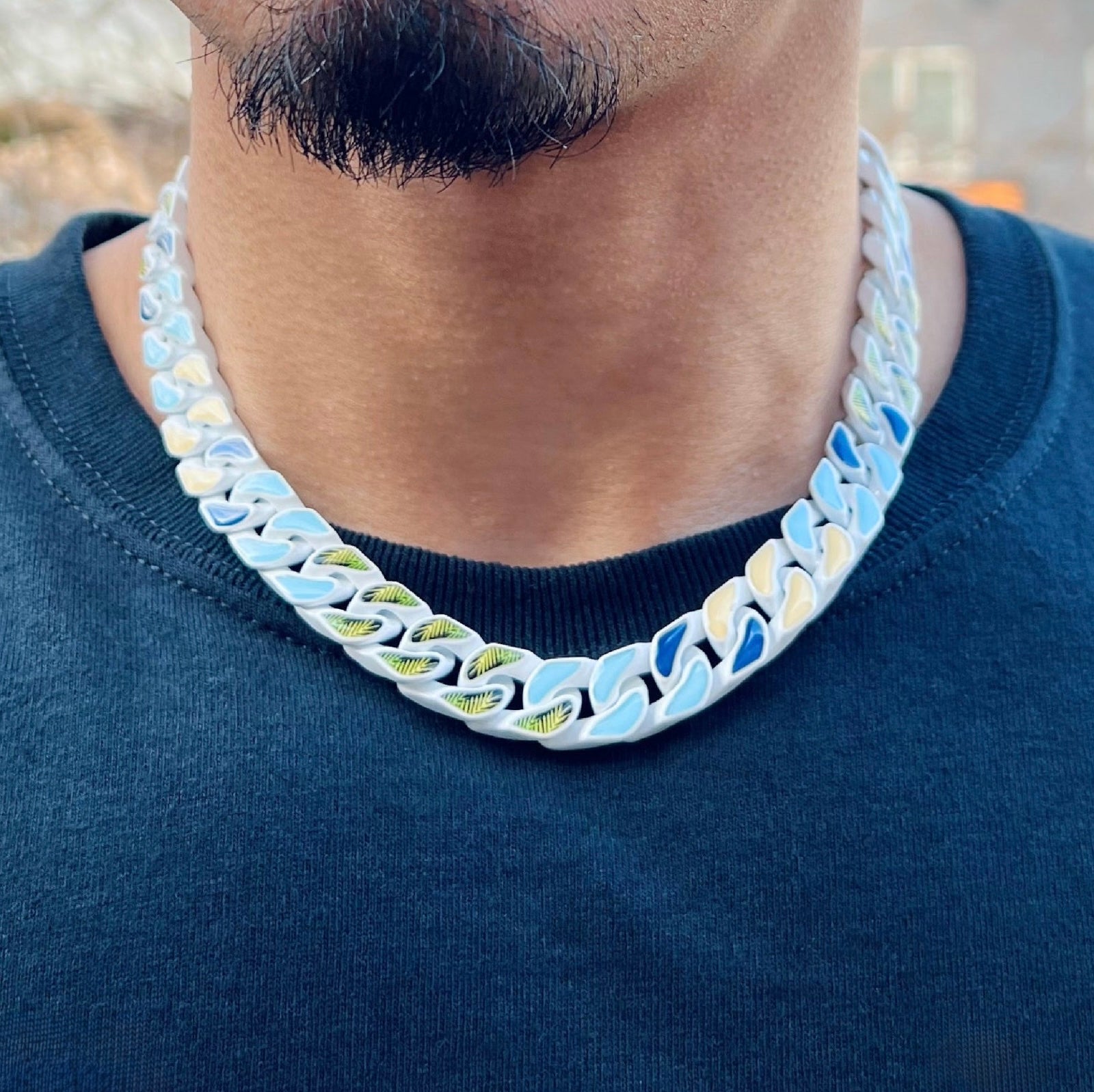 Multi-Color Hawaii Curb Chain 12mm