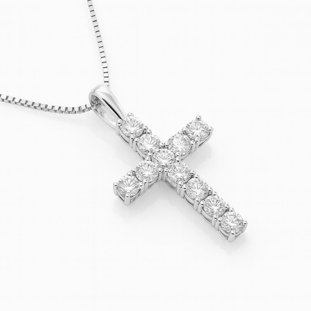 Moissanite Cross Pendant Set
