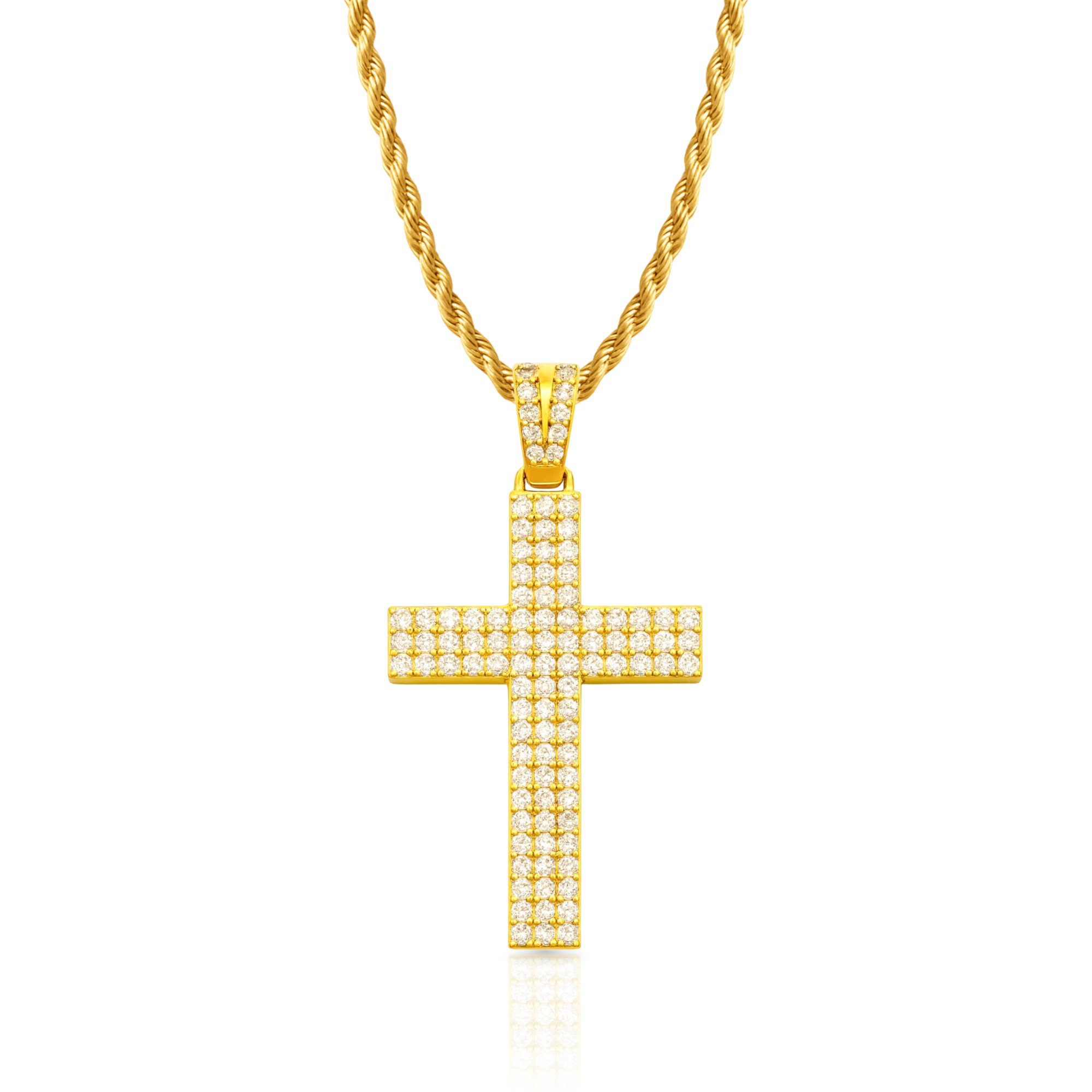 Diamond Paved Cross Gold Pendant