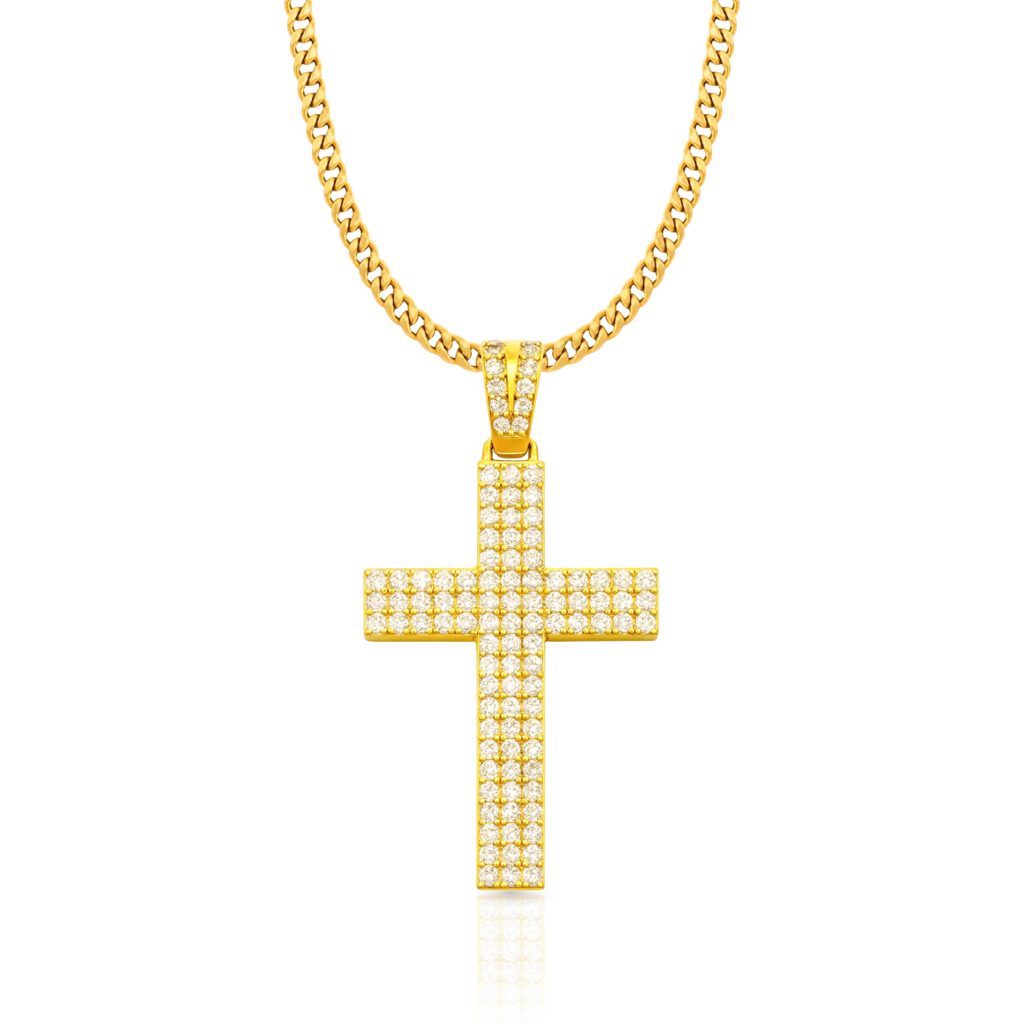 Diamond Paved Cross Gold Pendant